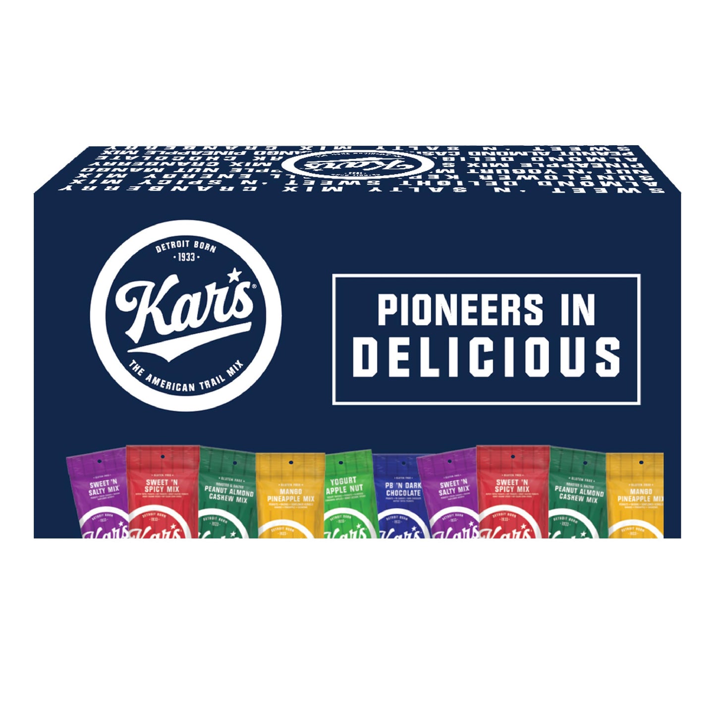 Kars Nuts Sweet N Salty Trail Mix Variety Pack, Pack of 24 - Sweet N Salty, Sweet N Spicy, Peanut Butter N Dark Chocolate - Indi