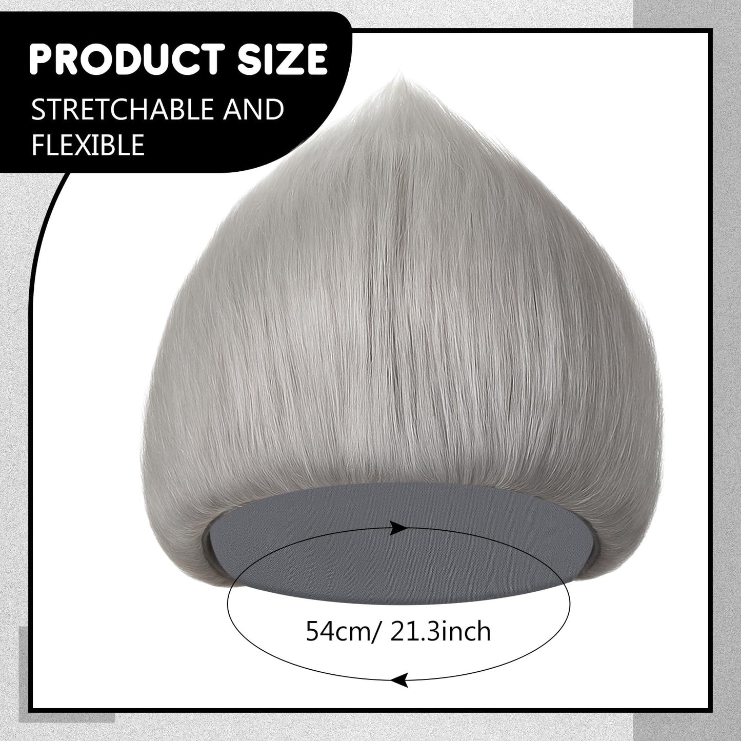 Geyoga 1 Pcs Unisex Funny Wig Hairy Costume Funky Hairband Crazy Wig Hair for Halloween Costume Party (Grey)