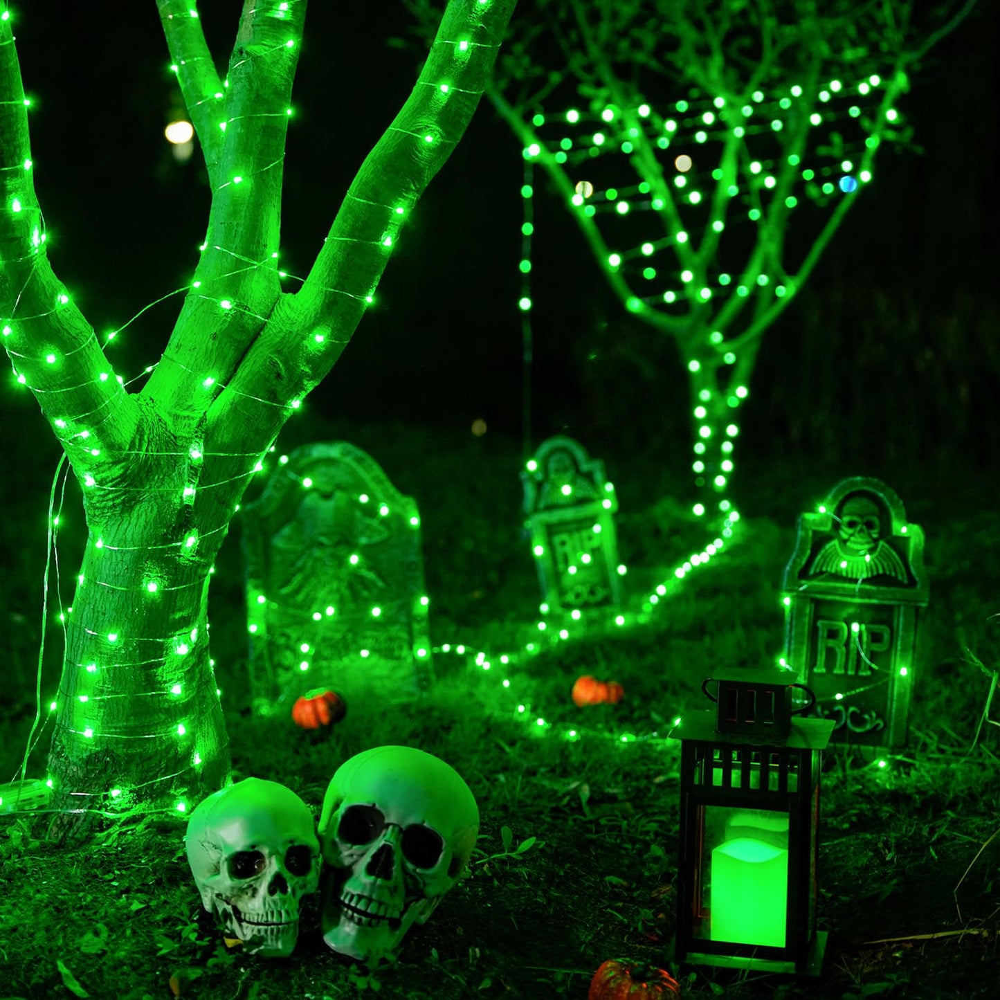 Jmexsuss 2 Pack 100 Led Green Fairy Lights, 66Ft Battery Operated Twinkle String Lights With Remote, 8 Modes For St PatrickS Day, Halloween, Xmas