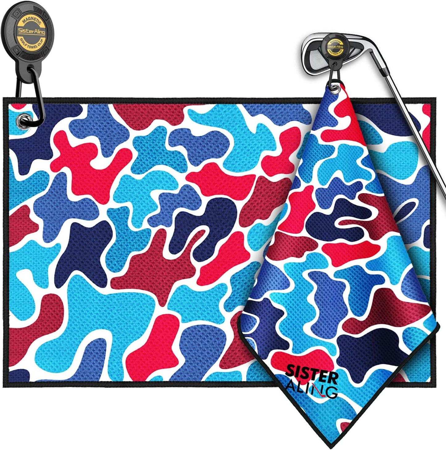 Magnetic Golf Towel Clip Set - Industrial Strength Magnet for Strong Hold on Carts, Bags, or Clubs - Removable and Easy Cleaner Accessories, Men's Equipment, Gifts