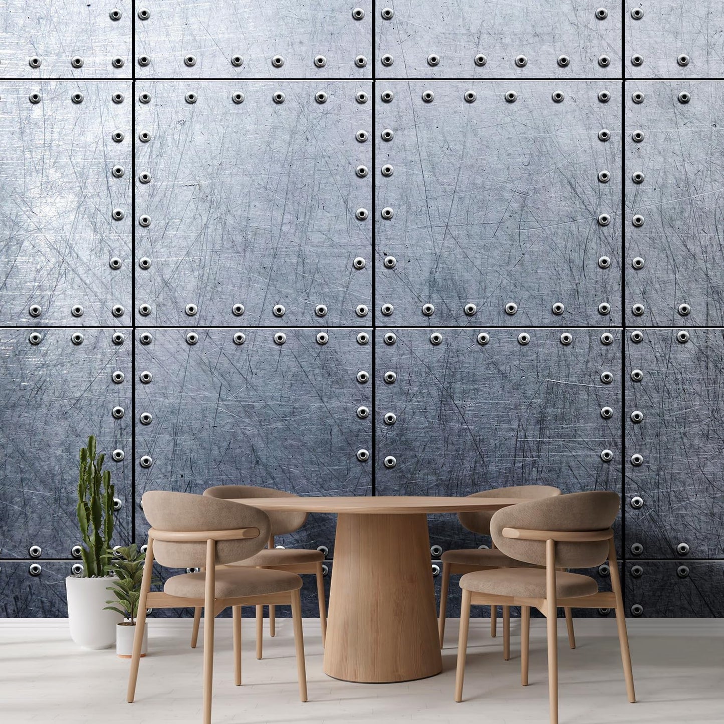 wall26 Wall Sticker/Wall Mural Metal Background, Not Peel and Stick, Non-Woven Wallpaper Decorative for Bedroom, Living Room,Office - 132x144 inches