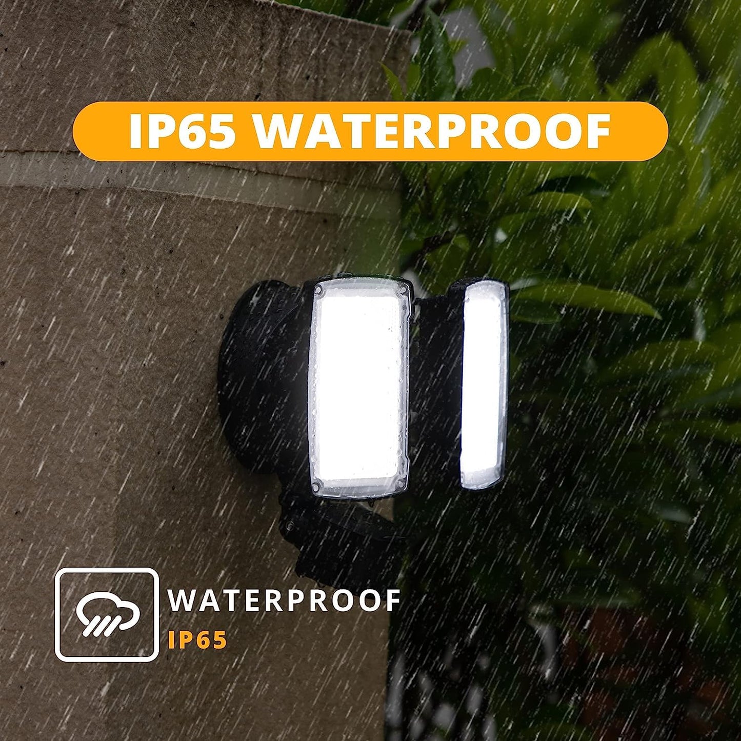 Ume 19W Led Flood Light With Motion Sensor, 2000Lm, Ip65 Waterproof, Black, Adjustable Heads, Dusk To Dawn For Outdoor Use