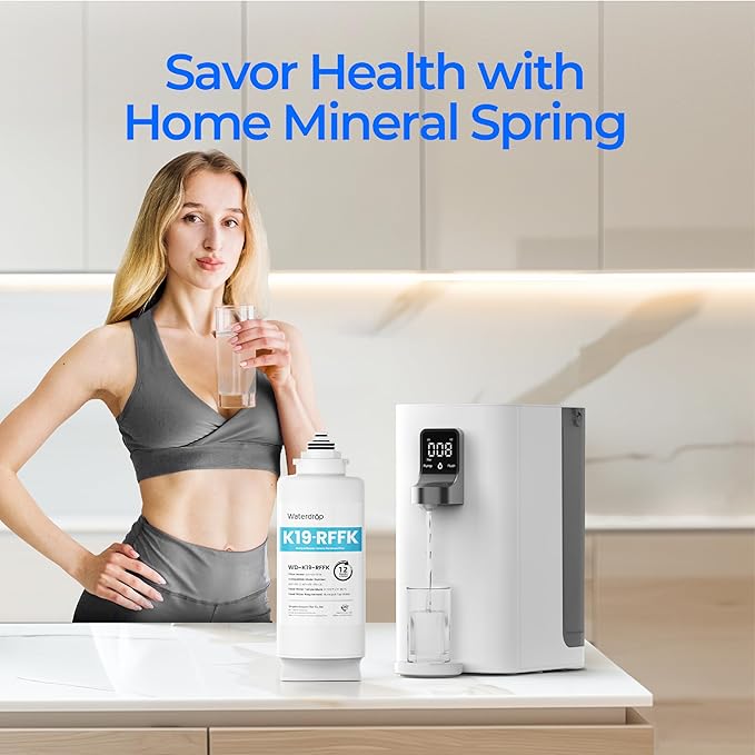 Waterdrop WD-K19RF-FK Filter, Replacement for WD-K19-SFK Countertop Reverse Osmosis System, 12-month Lifetime
