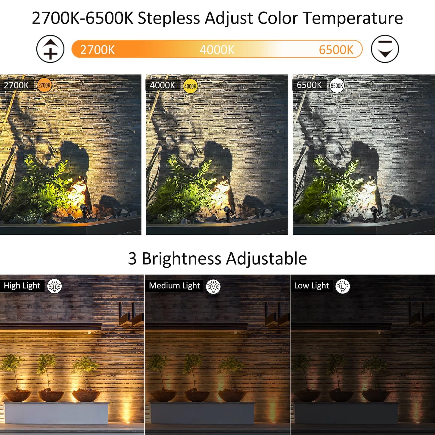 CLY Solar Landscape Spotlights, IP66 Waterproof, Remote Control, 2 Modes, 3 Brightness Levels, 14M Cable, Black, Model CW