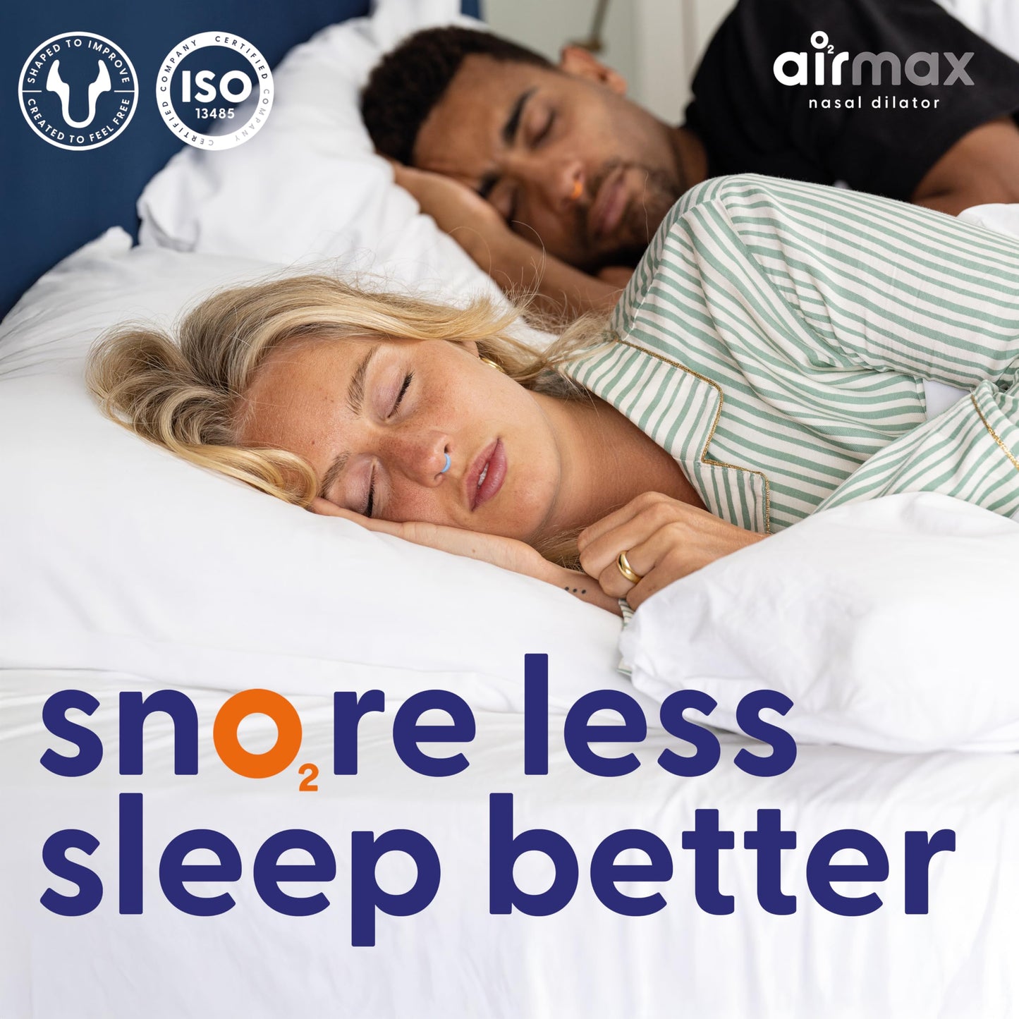 AIRMAX Nasal dilators for Sleeping - 76% More Airflow - Anti snoring Devices - Breathe Freely Through The Nose - Sinus Relief, Relief and snoring Solution - 2X Medium Orange - 6 Month Relief