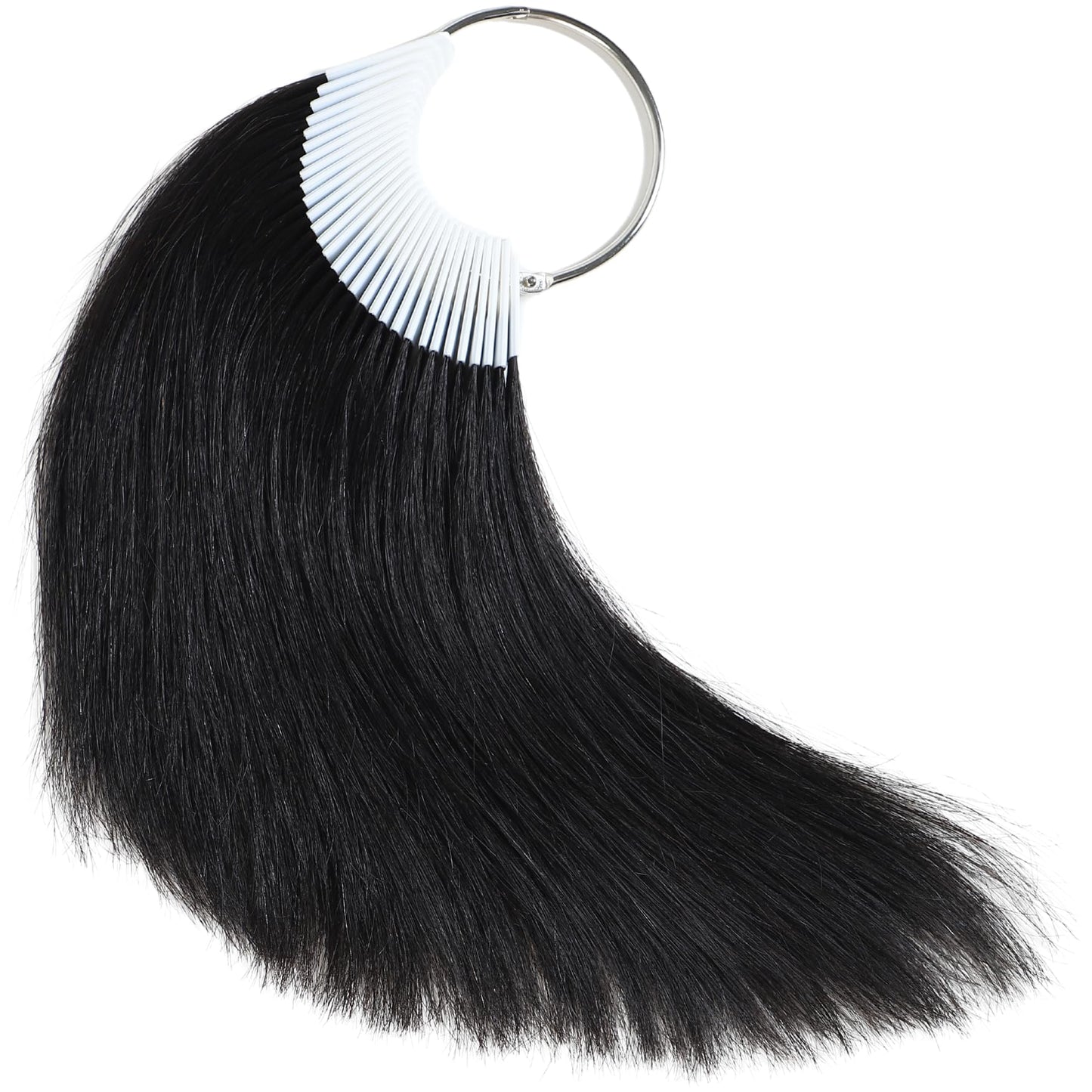 RINBOOOL Hair Swatches for Testing Color, Natural Black Tone Level 1, Real Remy Human Hair, 30 Strands per Pack, 8 Inches