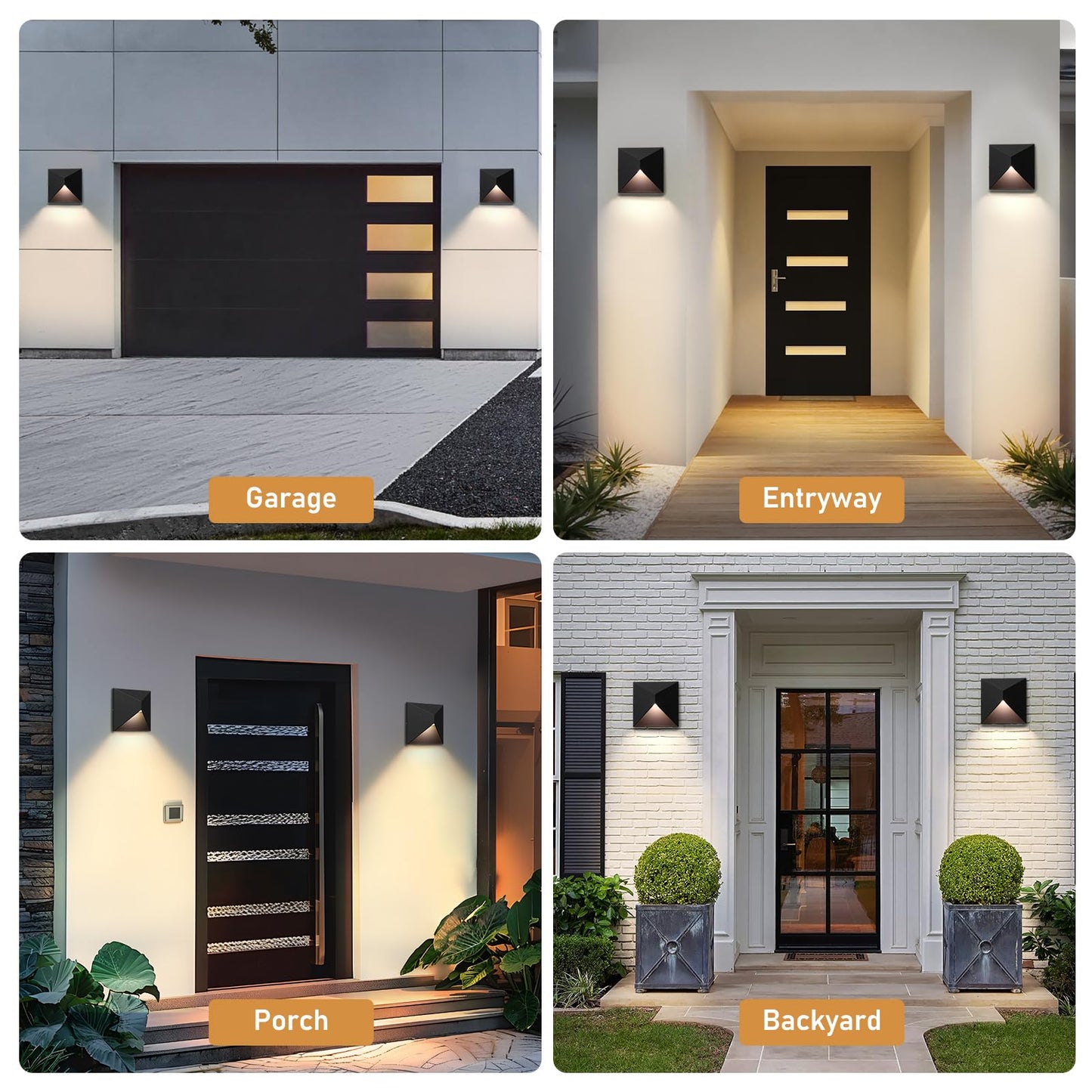 Qqcherry Outdoor Light Fixture Wall Mount  8W Led Exterior Lighting Fixtures For Outside  Modern Front Porch Lights  Waterproof Black Wall Sconce For House  Patio  Garage  Doorway  Entryway