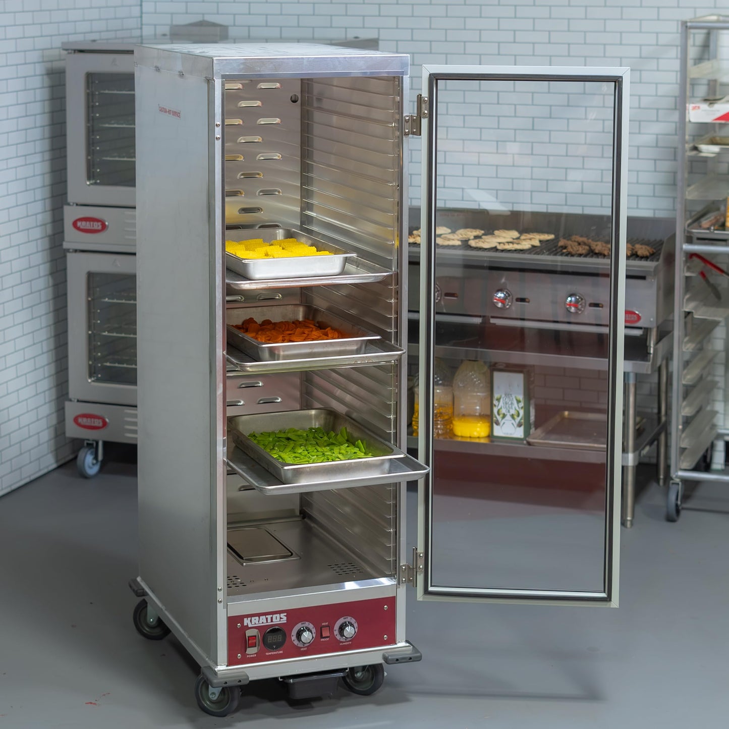 Kratos Full Size Commercial Insulated Holding and Proofing Cabinet | Holds 36 Full Size Sheet Pans | Mobile | Clear Door |120V, 1440W (28W-153)