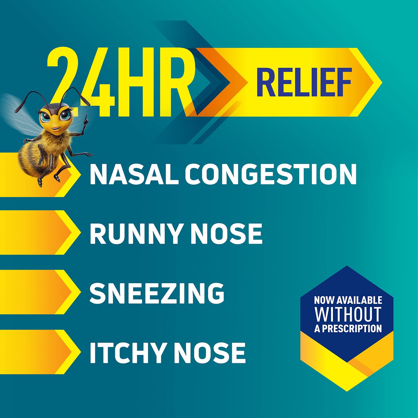 Nasonex 24HR Allergy Nasal Spray, Non-Drowsy, Scent-Free Mist, Allergy Symptoms + Nasal Congestion, Full Prescription Strength, 120 Sprays