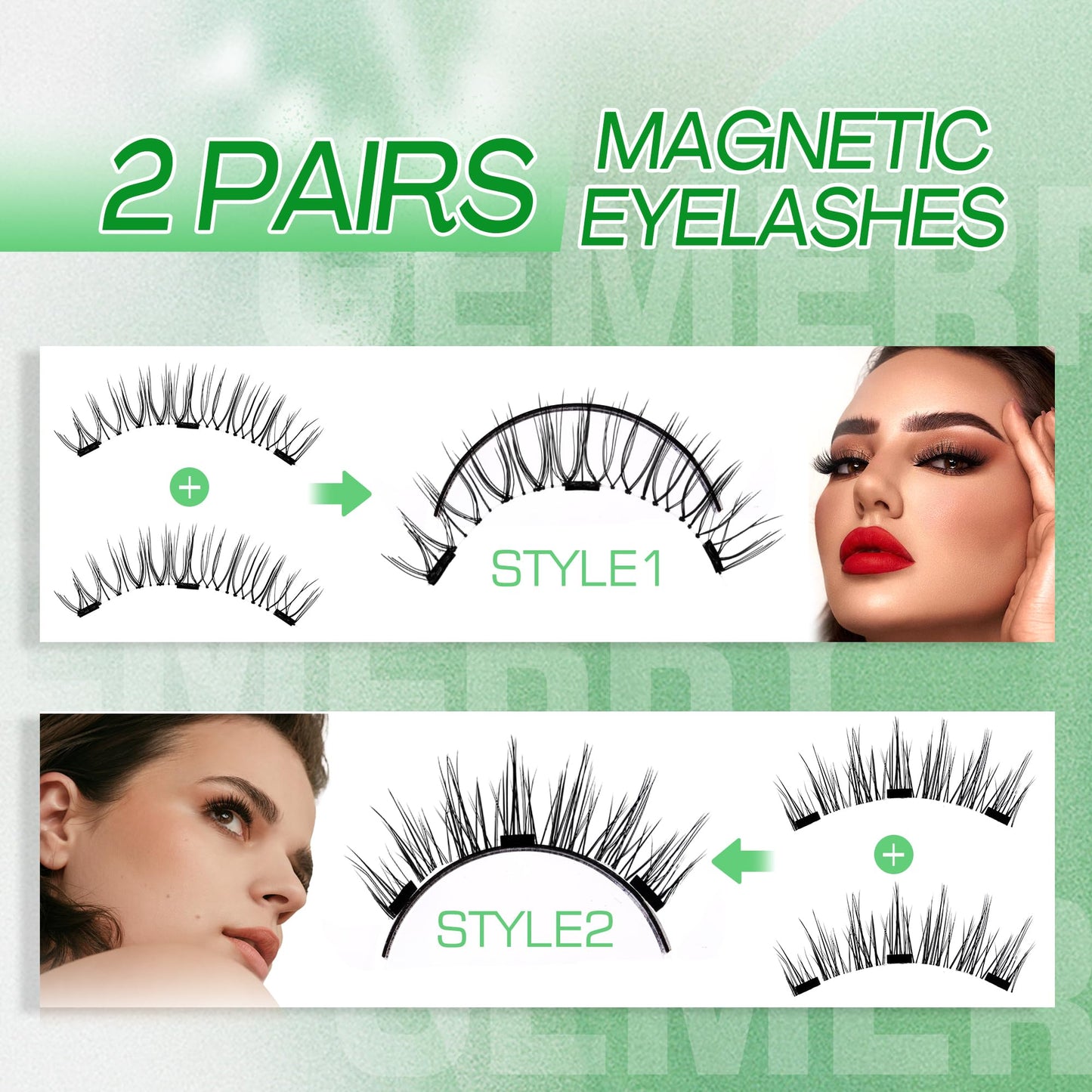 GEMERRY Magnetic Eyelashes with Applicator Natural Look Soft Magnetic Lashes No Glue No Eyeliner Needed Lash Applicator Tool Kit