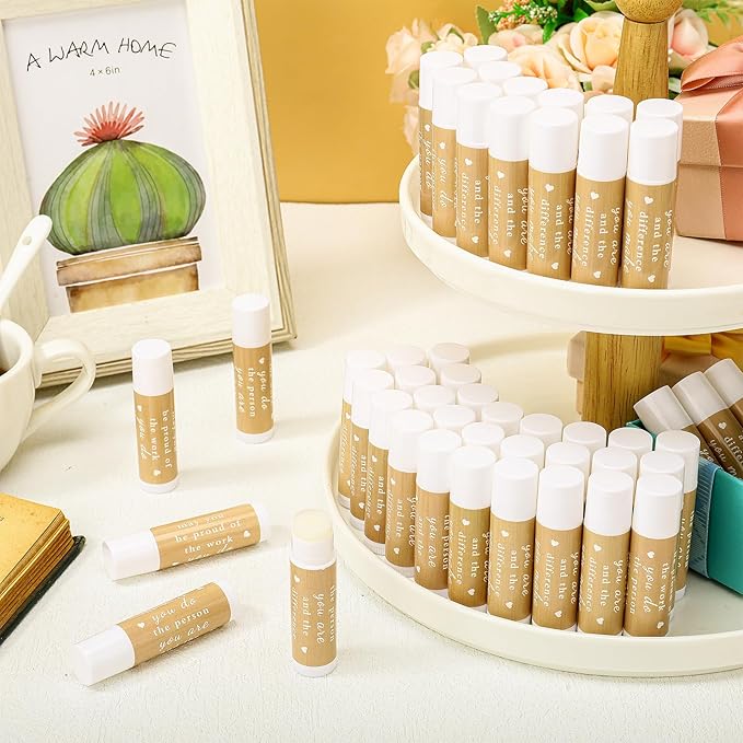 Demissle 24 Pcs Thank You Lip Balm Appreciation Gifts Bulk Inspirational You're the Balm Vanilla Ingredients Lips Care for Thanksgiving Christmas Appreciation Favor Employee Coworker Volunteer