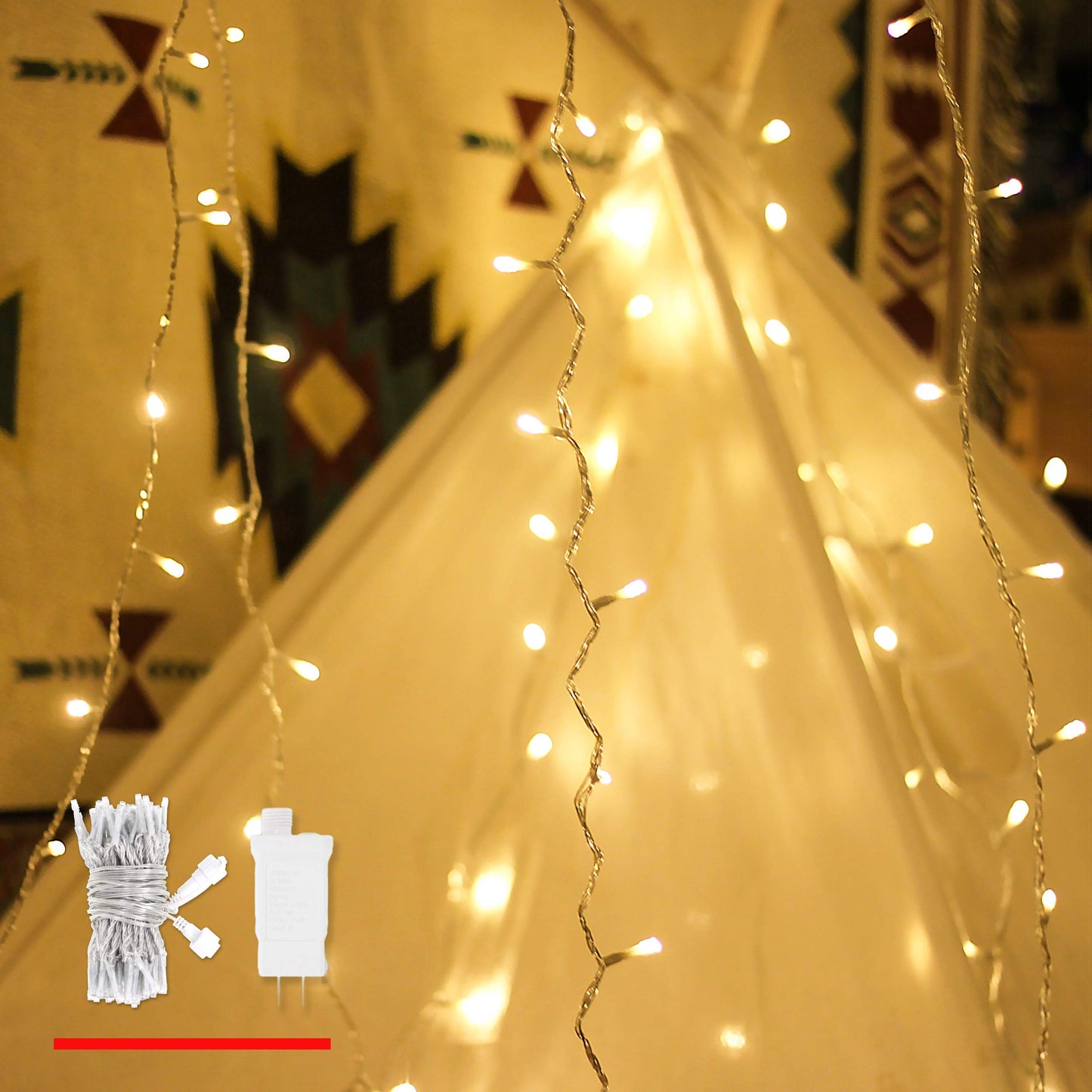 Louis Choice Led String Lights, 100 Warm White Lights, 49Ft Waterproof, Indoor/Outdoor, With Timer, Model Lc_Slp