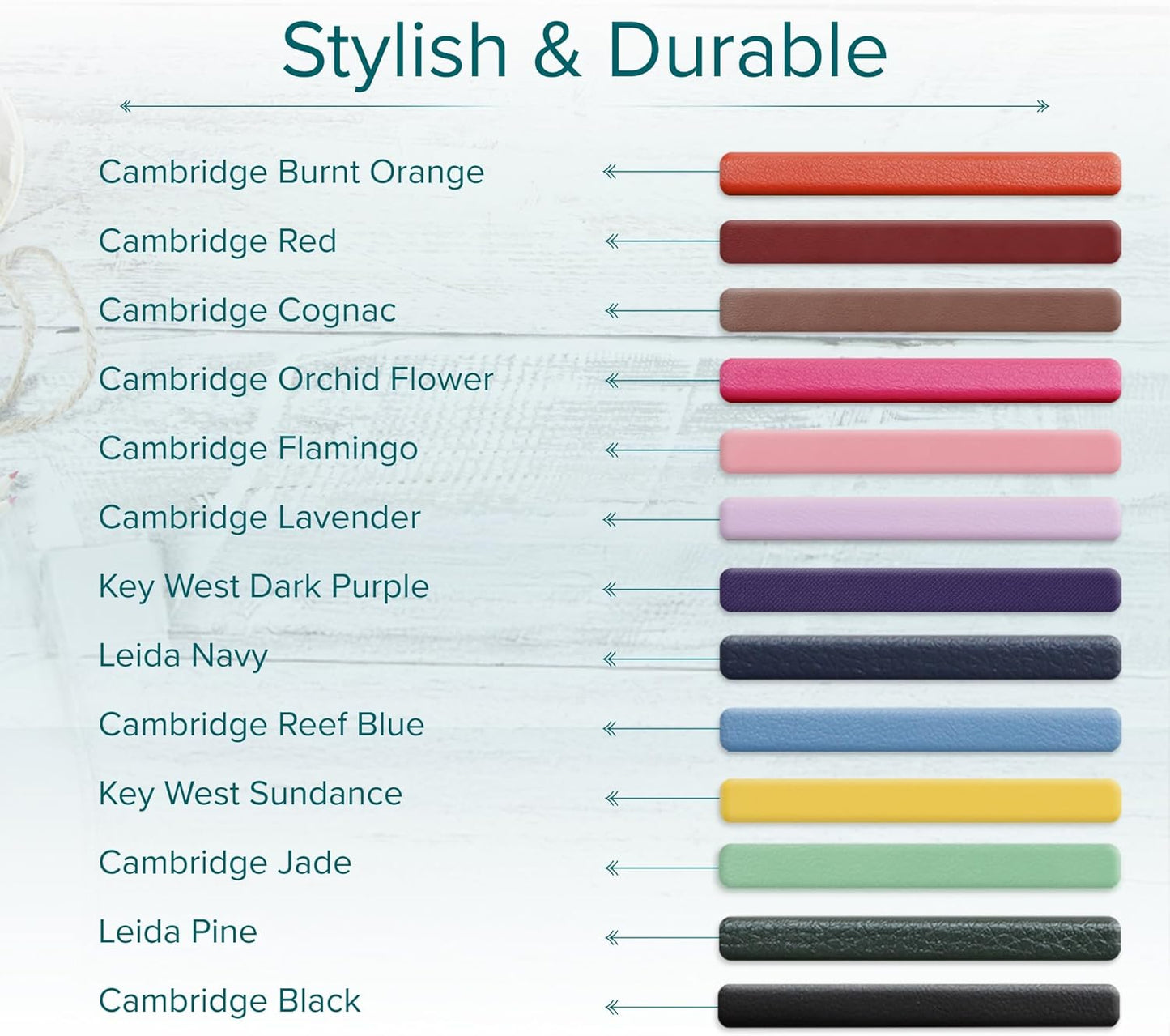 Harbor Desk Weekly Monthly Planner 2025-2026 - Calendar Planner and Notebook, Durable Faux Leather, 192 Pages, Softcover & Book Bound - Cambridge Orchid Flower - 8x5.5"