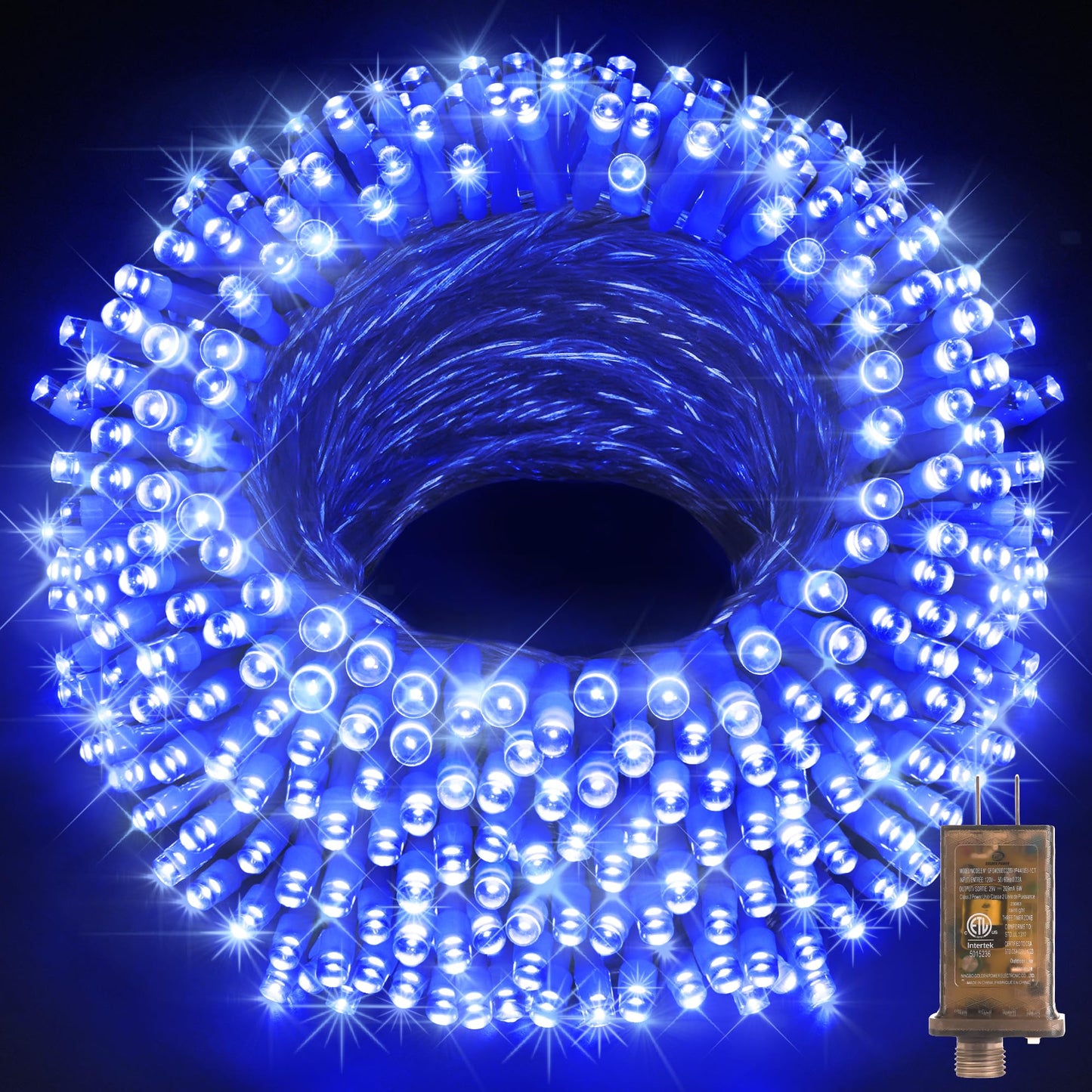 KNONEW LED String Lights - 403FT 1000 LEDs, Waterproof, 8 Modes & Timer, Blue, Model 68KN-168LIG-NIU, for Outdoor Christmas Decorations
