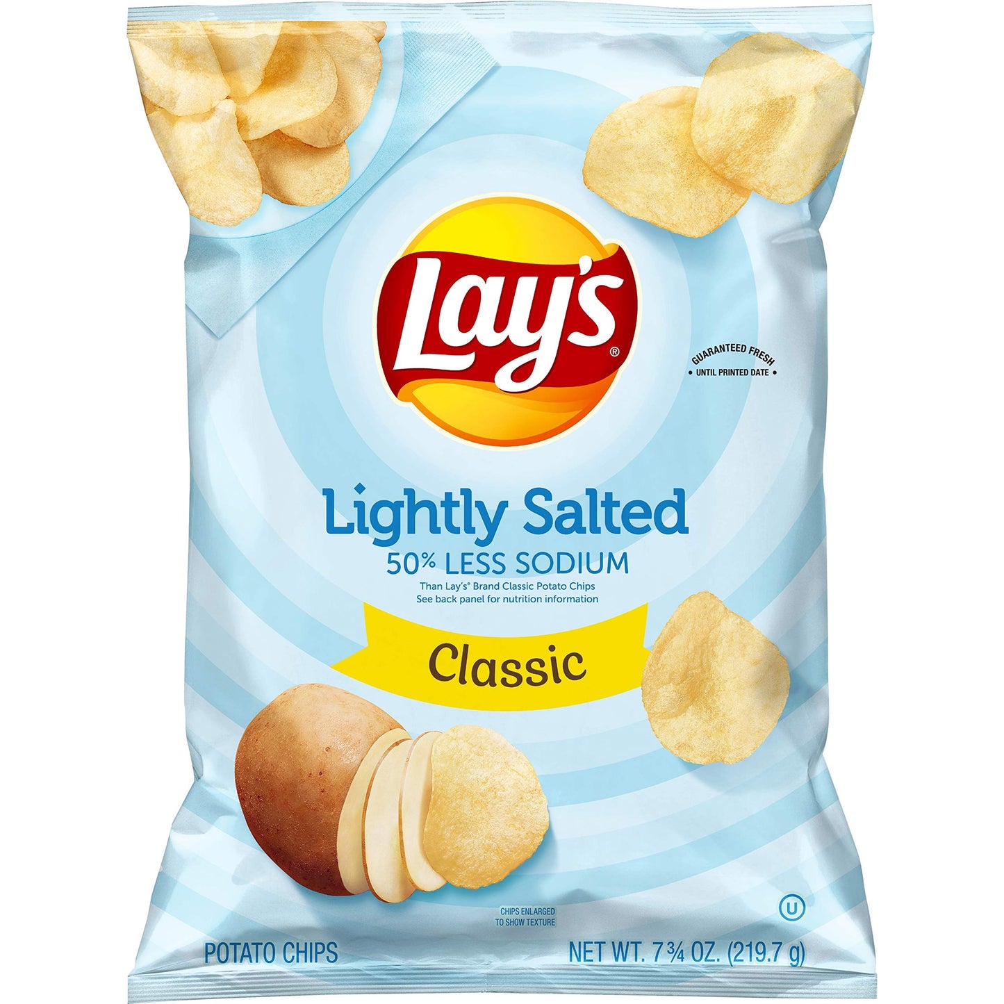 Lays Potato Chips, Lightly Salted Snacks, 7.75oz Bag