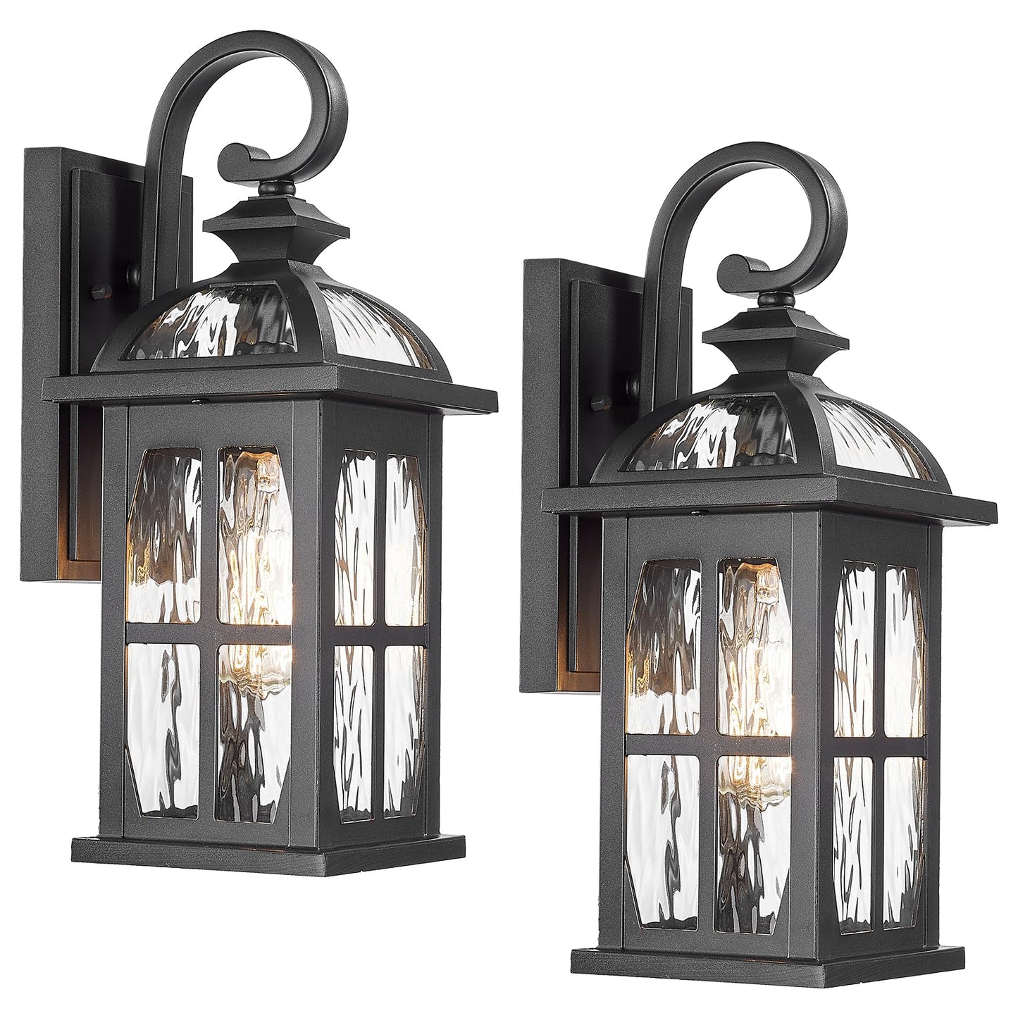Darkaway Outdoor Wall Light Exterior Light Fixture With Water Ripple Glass  Aluminum Outside Lights Sconces Exterior Lighting For House Porch Patio Doorway Garage