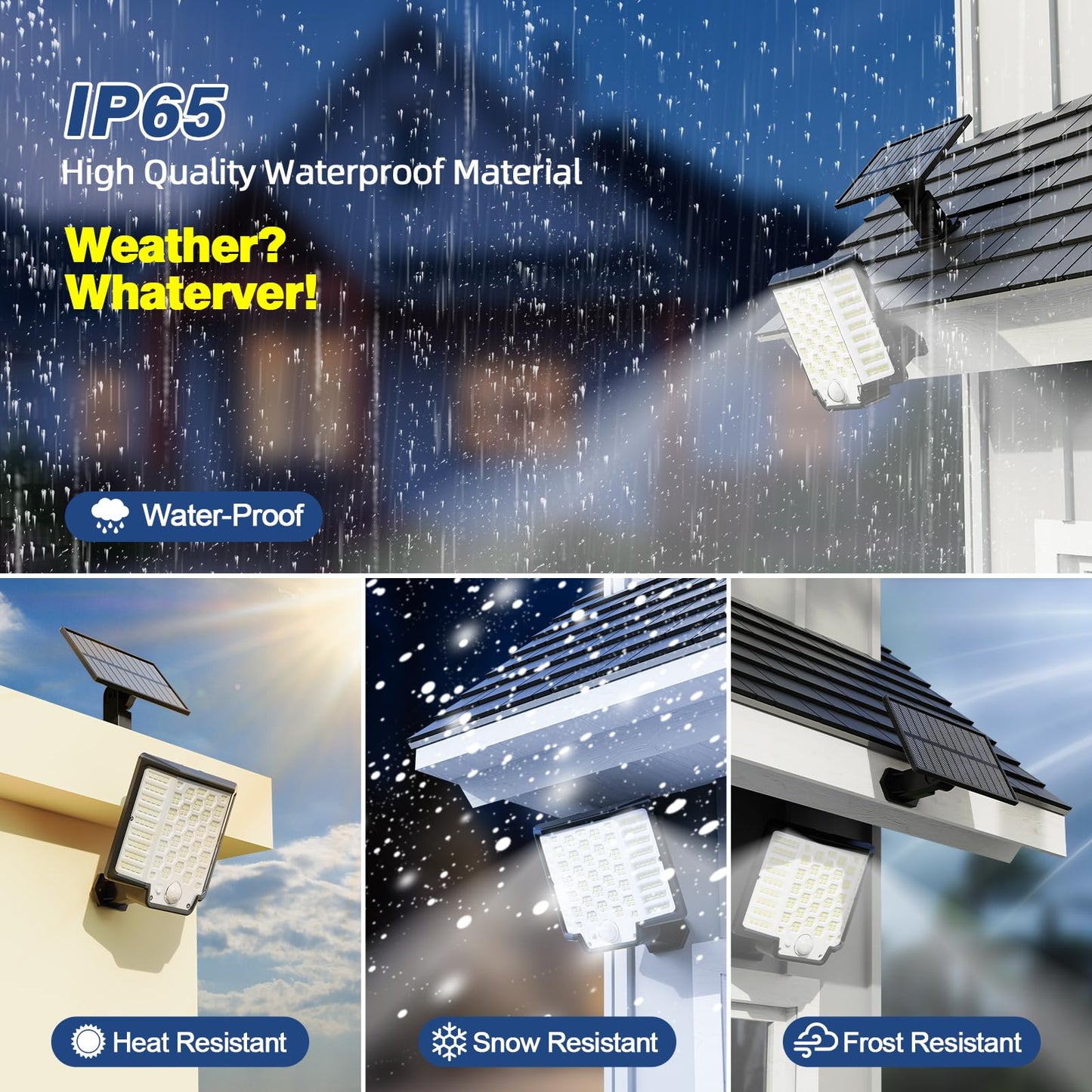 Solar Flood Lights Outdoor Waterproof  2-Pack 186 Led Solar Wall Light Outside 2500Lm  3 Modes Remote Control With Motion Sensor  Dusk To Dawn Luces Solares  Ip65 For Yard  Patio  Garden  Garage
