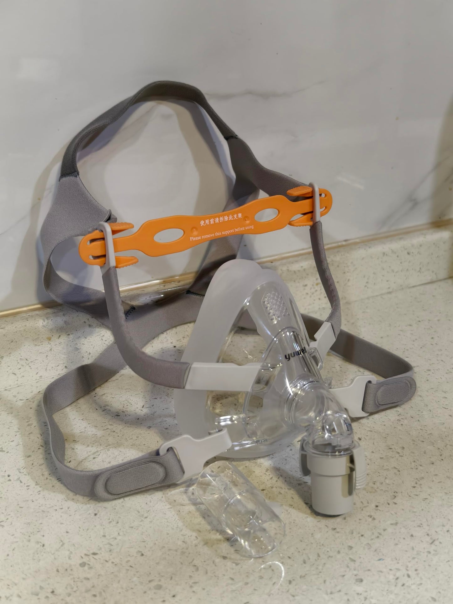 Comfort Series Nasal CPAP Mask, Full Face CPAP Mask, Reuse Full Cover Mask Replacement Accessory Includes Headgear Strap, Frame, Elbow and Nasal Cushion, Covers Nose and Mouth(M)
