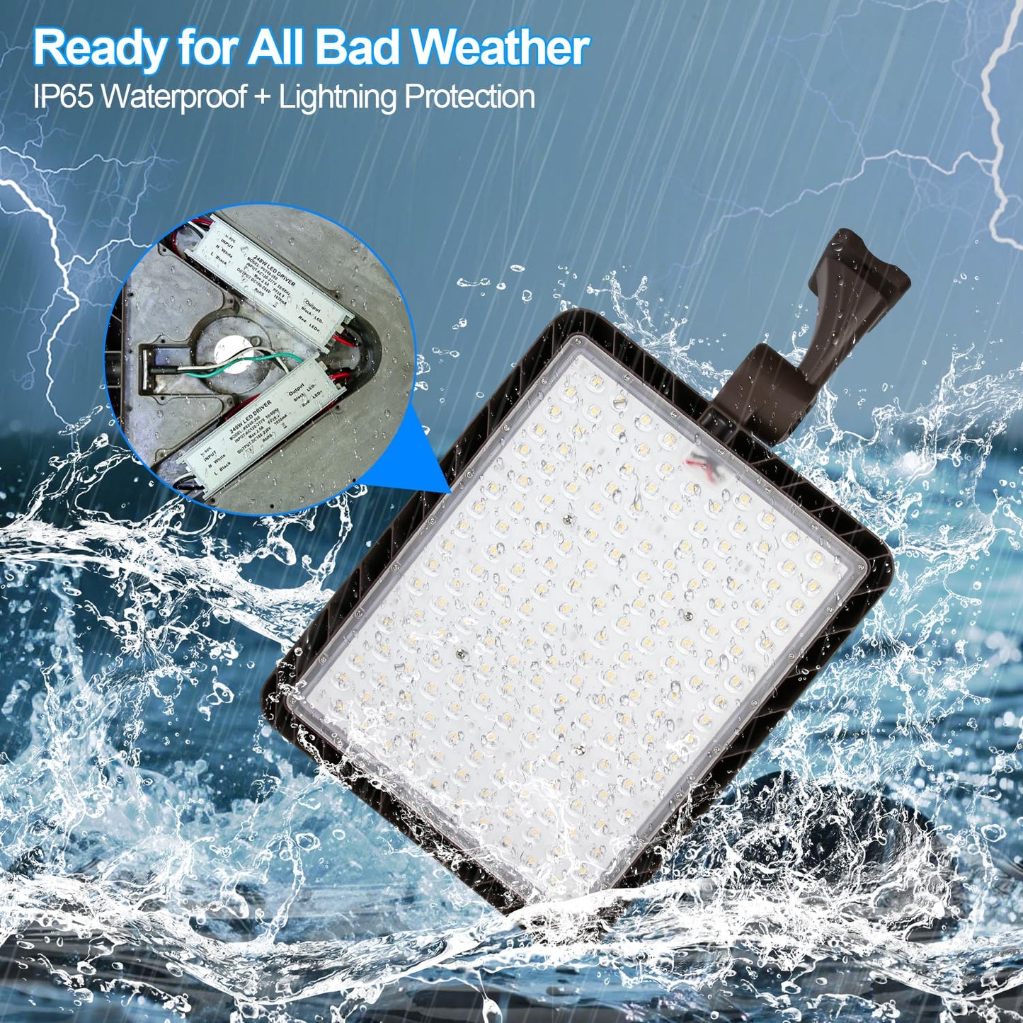 Ledmo 480W Led Parking Lot Light 5000K 72000Lm Super Bright Dusk To Dawn Outdoor Commercial Street Light Ip65 Exterior Security Large Area Flood Lighting With 180Adjustable Bracket