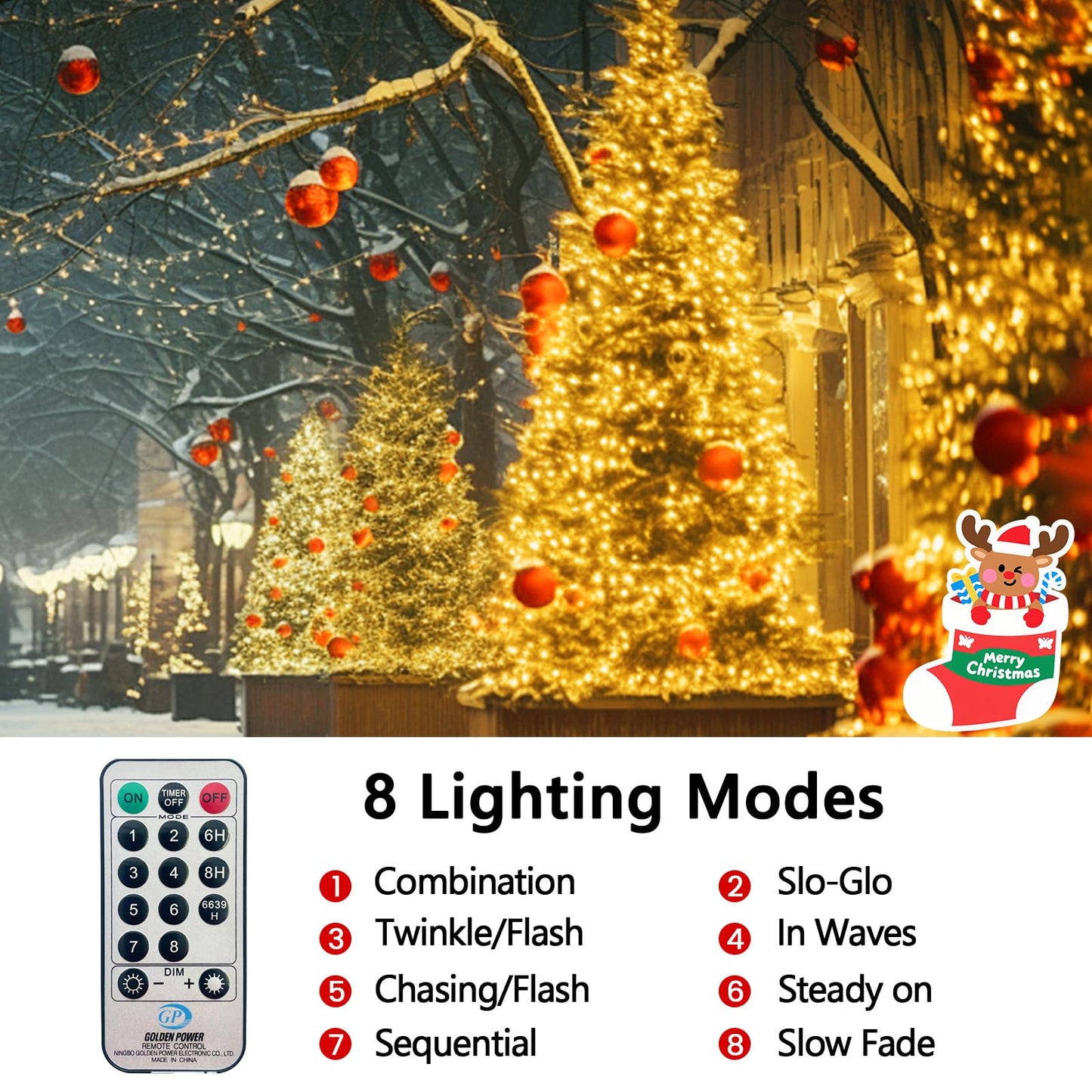 75Ft 1500 Led Cluster Christmas Lights  Christmas Tree Lights Outdoor Indoor With 8 Modes & Timer & Remote  Fire ers String Lights Waterproof For Garland Party Xmas Decorations  Warm White