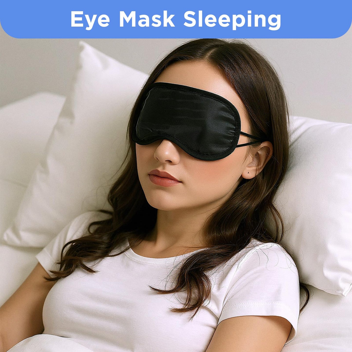 20Pcs Eye Mask Sleep Masks Bulk Blindfolds for Party Games with Adjustable Strap and Nose Pad for Women Men Kids, Black Blindfold for Kids