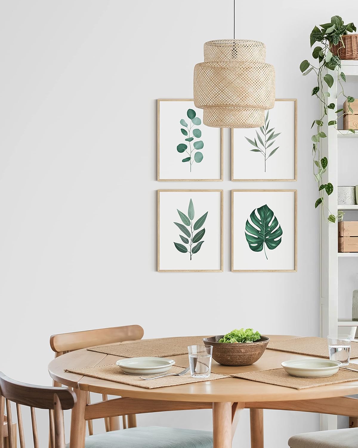 HAUS AND HUES Plant Wall Art - Botanical Prints, Green Wall Art Collection Set, Plant Pictures, Leaves Paintings (11x14, UNFRAMED)