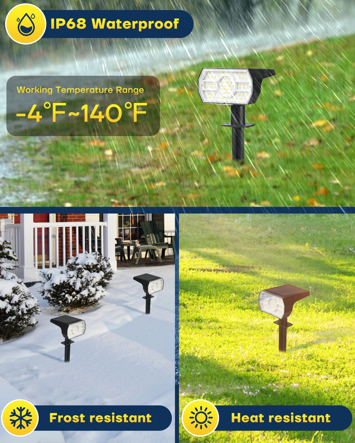 Kaxiida Solar Lights Outdoor Waterproof IP68 56LED 10 Pack Warm White CPD-23