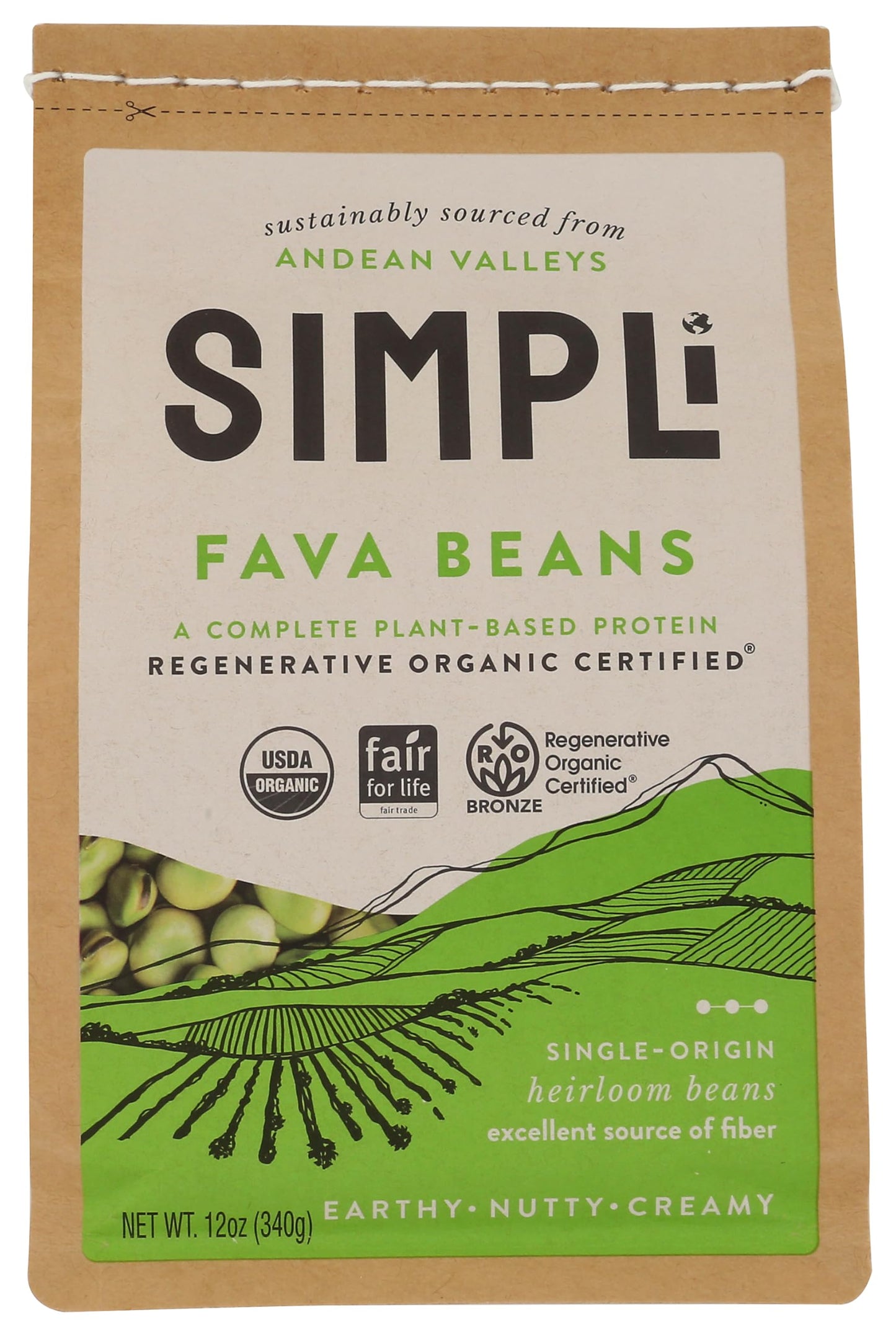 SIMPLI Organic Fava Beans  12 OZ