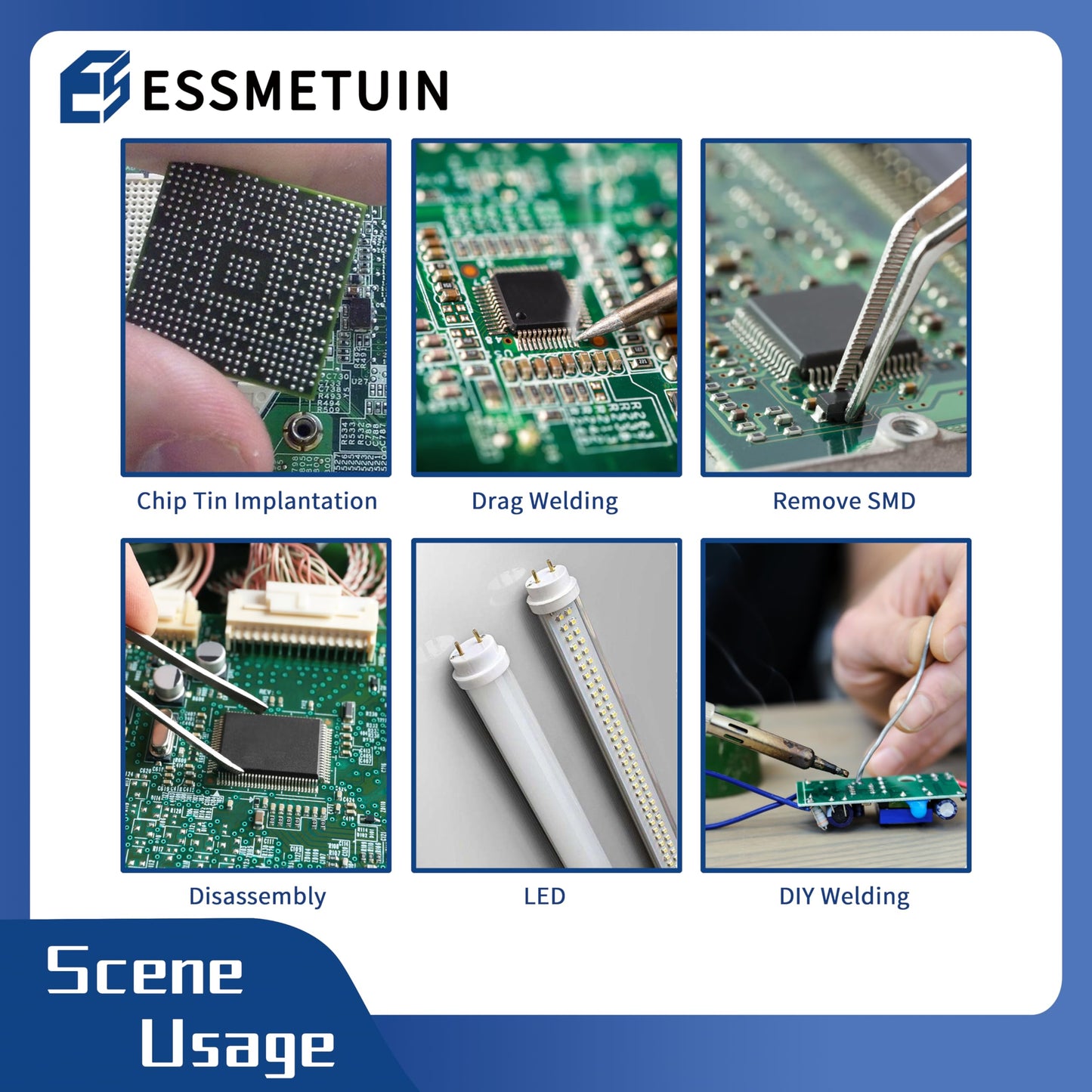 Sn42/Bi58 Lead Free Solder Paste (30g) & No Clean Soldering Flux(10cc) & Soler Wick for Electronic Soldering, SMD/SMT Remove