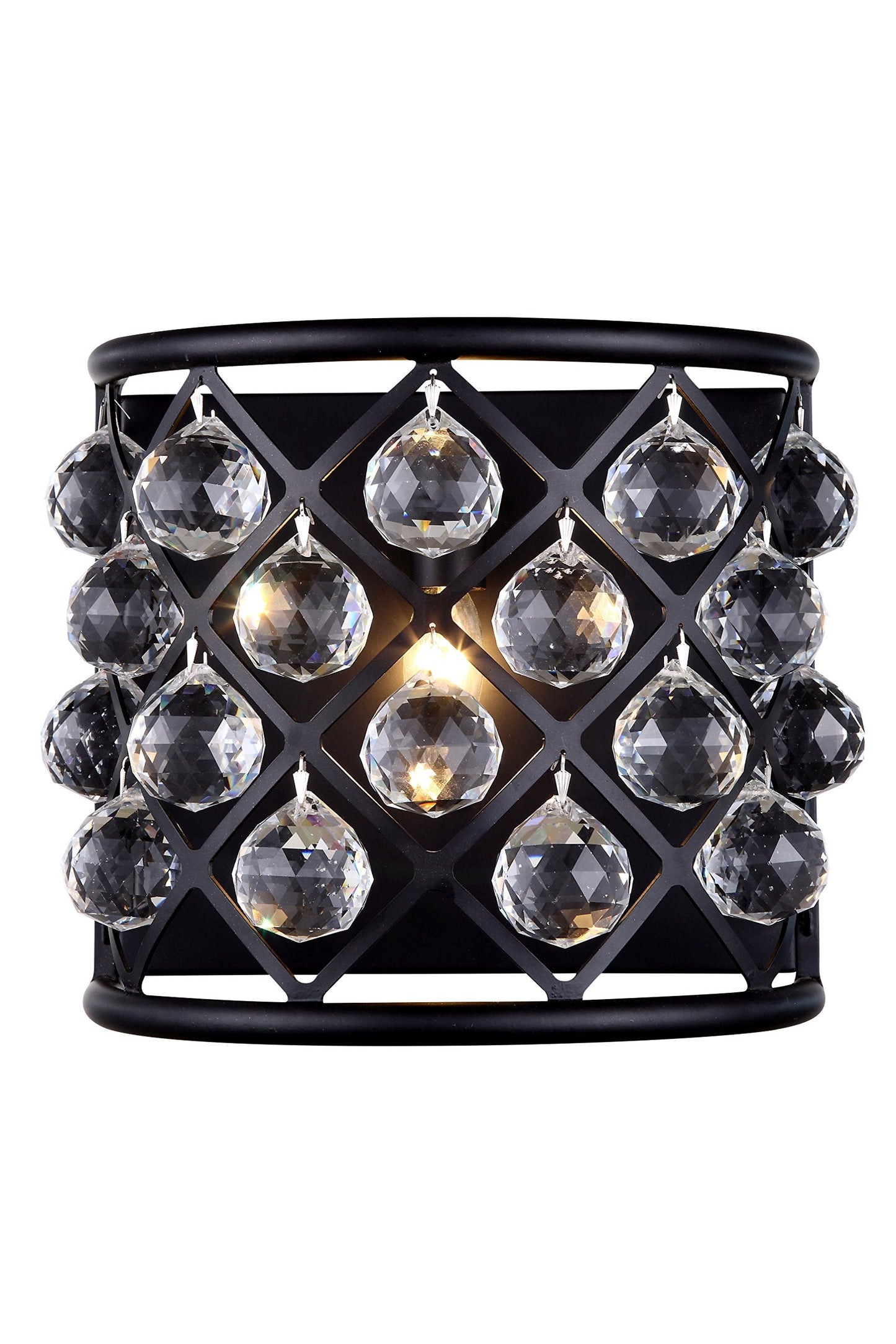 Elegant Lighting 1-Light Wall Sconce, 11.5in x 10.5in, Mocha Brown Finish, Crystal, Model 1214W11MB/RC
