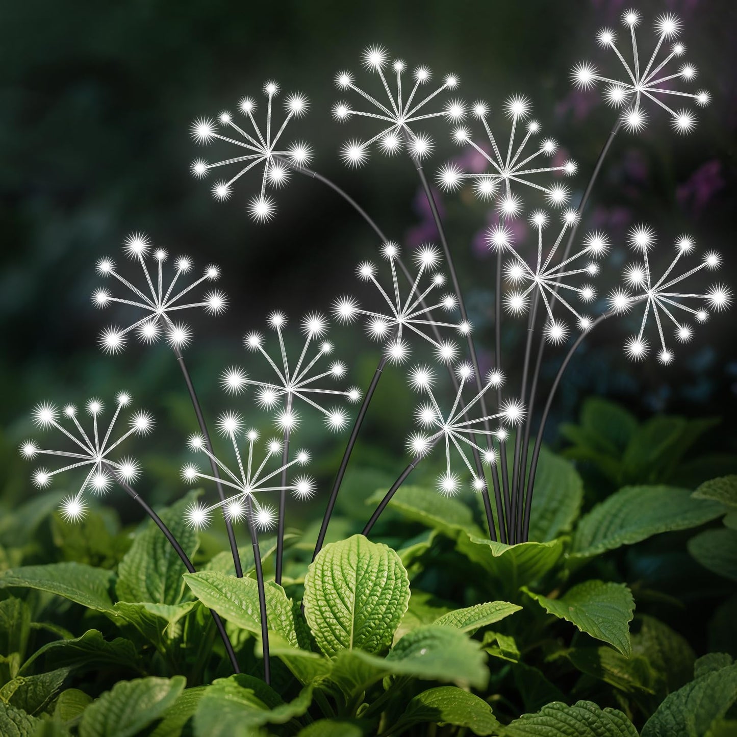 Solar Garden Lights 2 Pack Waterproof Swaying Starburst Light Solar Outdoor Lights For Yard Patio Walkway Pathway Party Wedding Decoration  Unique Gifts For Women  White