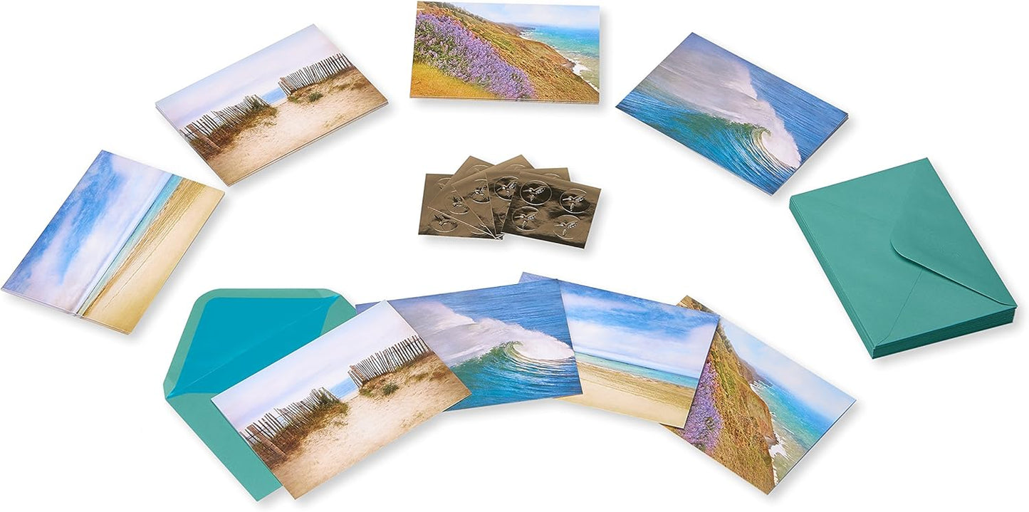 Papyrus Blank Cards with Keepsake Box, By the Sea (20-Count)