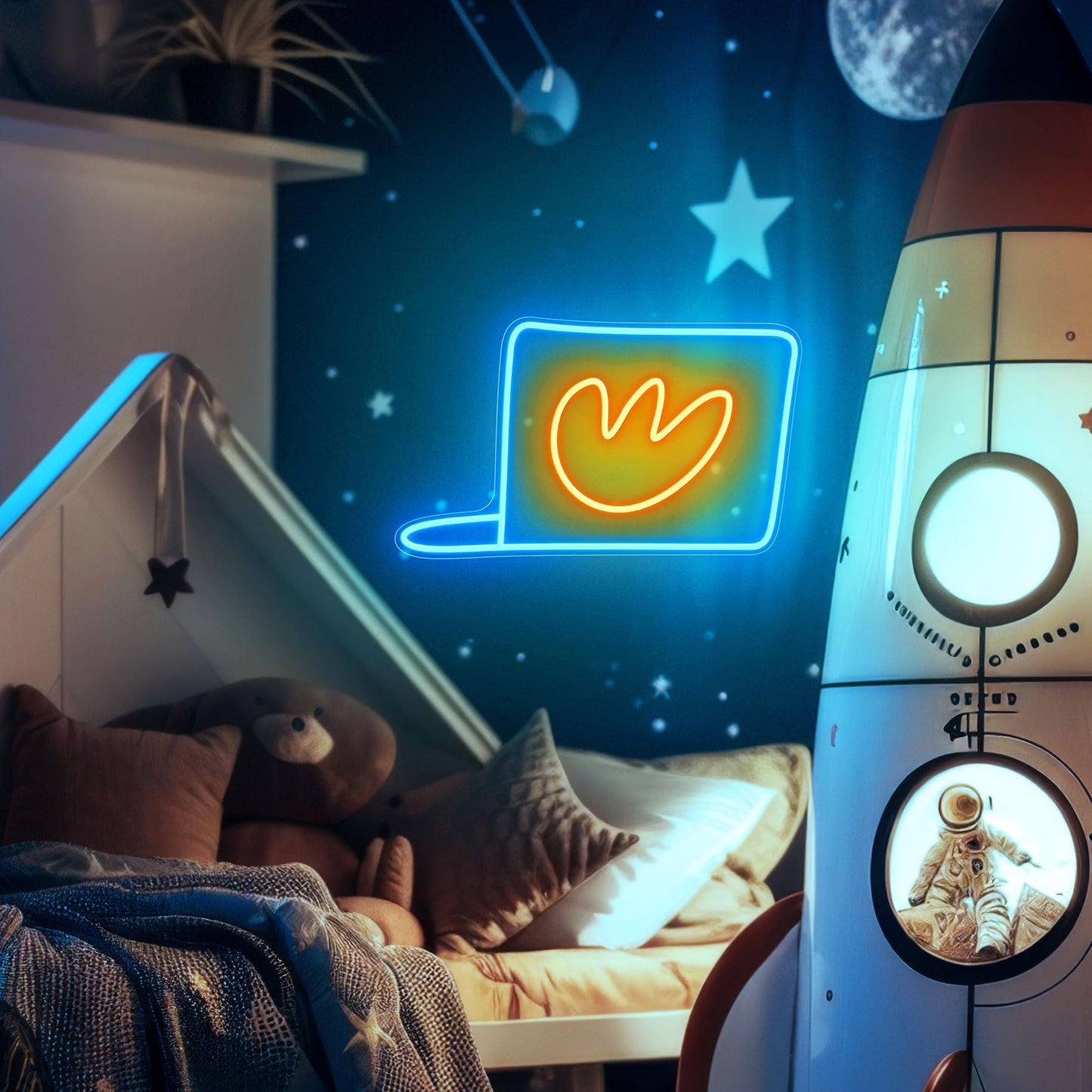 Officially Licensed Dog Man Cap Led Neon Sign - Vibrant Kids Bedroom & Game Room Wall Decor  Safe Movie-Themed Gift For Fans Christmas/Birthday (14X8.4 Inches)
