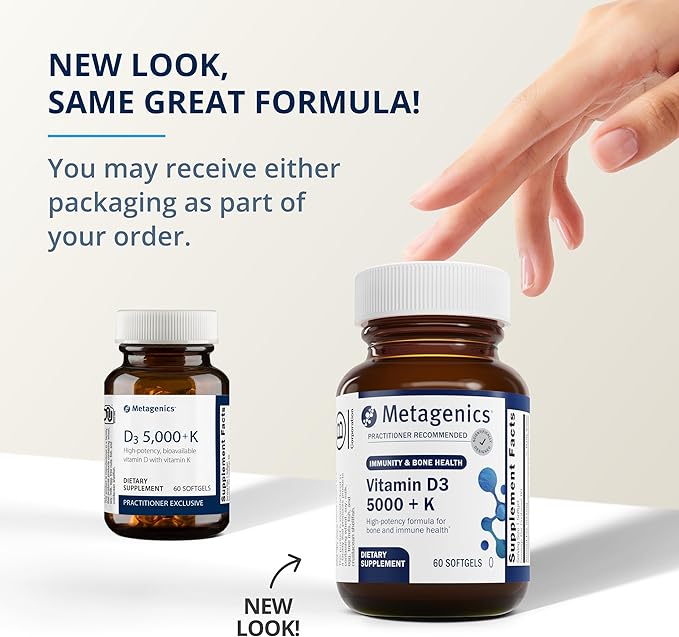 Metagenics Bundle - Ultra Potent-C Chewable & D3 5,000 + K - 90 Tablets of Ultra Potent-C Chewable for Immune & Antioxidant Support - 60 Softgels of D3 5,000 + K for Immune, Heart & Bone Health