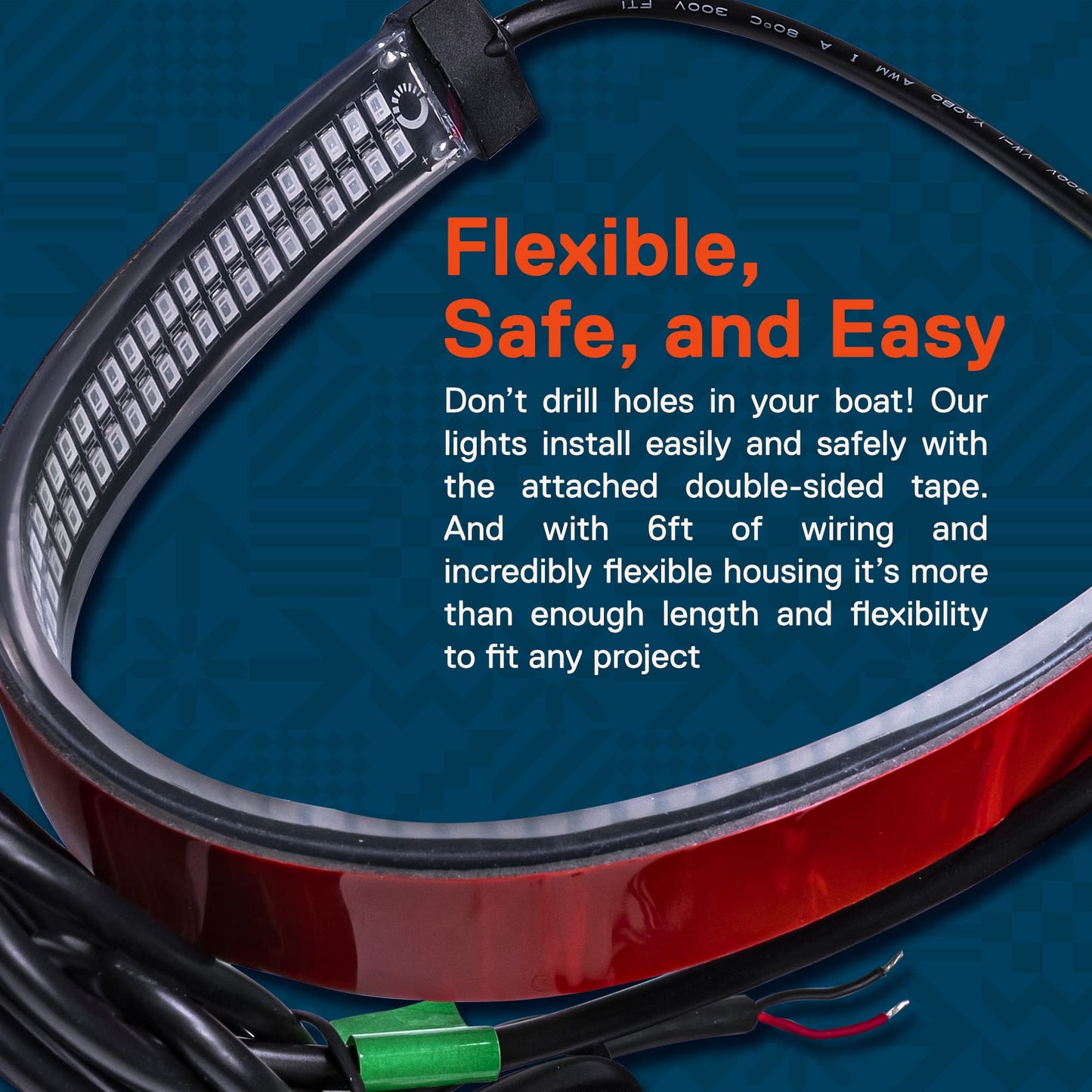 ONLINE LED STORE TRUE MODS Marine Navigation Light Strips, Dual-Row, IP68 Waterproof, Silicone, Model SIL0010, 66/132 LEDs