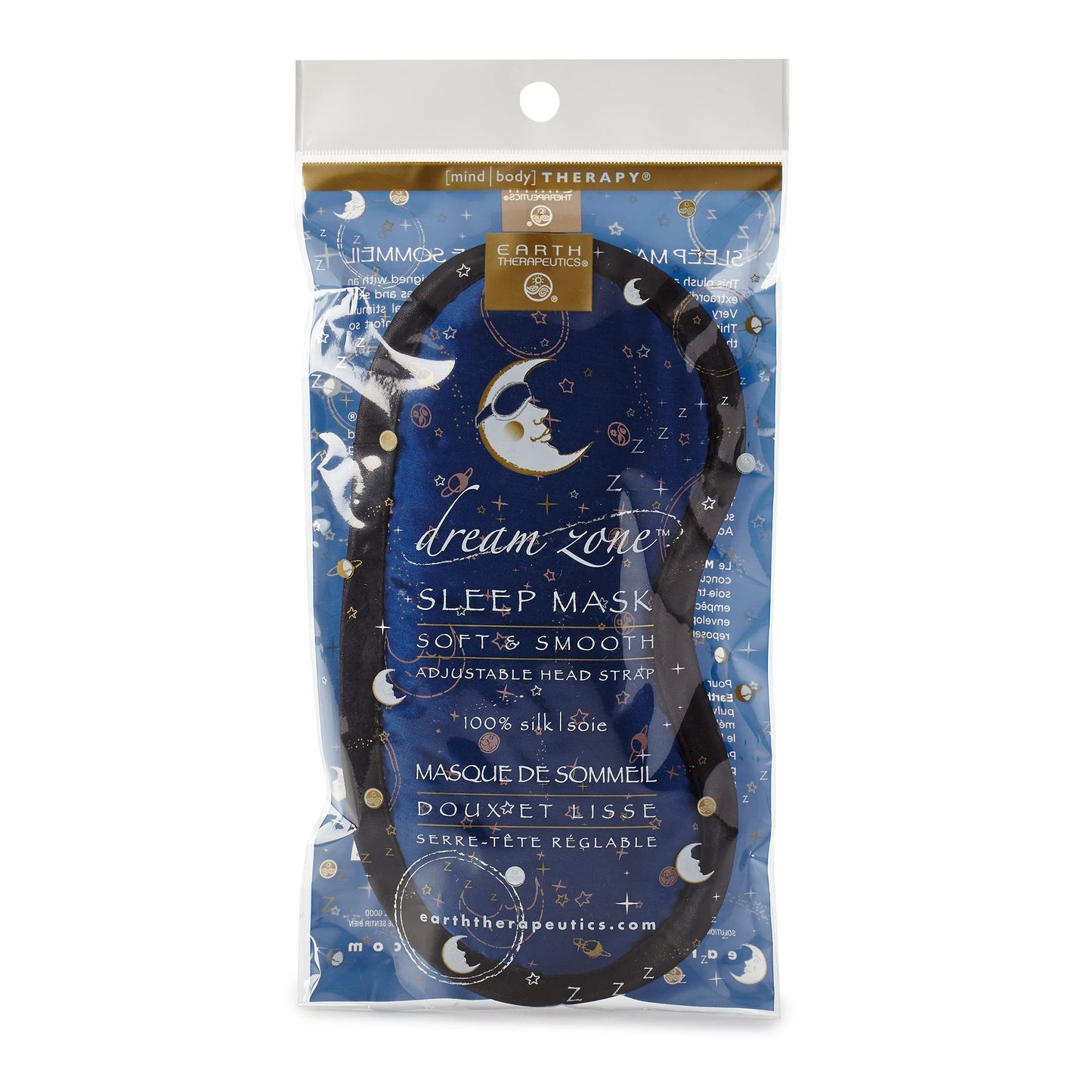 Earth Therapeutics Dream Zone Sleep Mask – Comfortable & Versatile – Soft & Plush Cushioning for Peaceful Slumber – Elastic Strap Adjusting