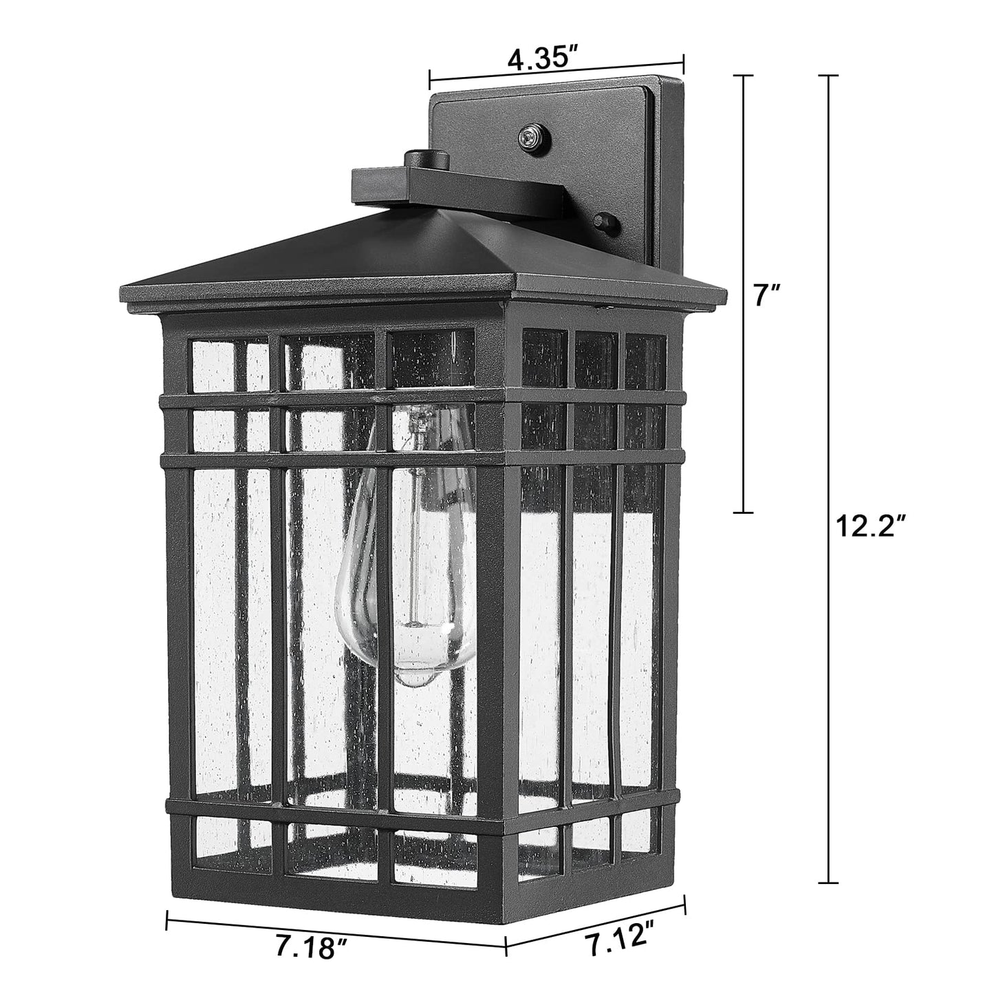 Rosient Dusk To Dawn Outdoor Wall Lantern Exterior Wall Mount Light  1-Light Outdoor Wall Lighting Fixture For Porch Garage  Patio  Hallway And Entryway (Black-Wall Light  1 Pack) Ddams-W18