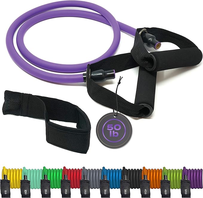 Resistance Bands Set for Men, Women, Exercise & Workout. Fitness Bands for Leg & Bicep Work. Workout Bands for Working Ou...