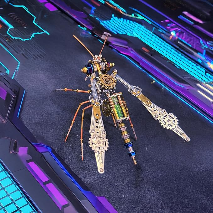 3D Assembly Puzzles Metal Insect Bug Mechanical Mosquito Steampunk Sculpture Arts and Crafts DIY Projects,Model Building Kits Science Kit Fun Birthday Gift (Mechanical Mosquito)