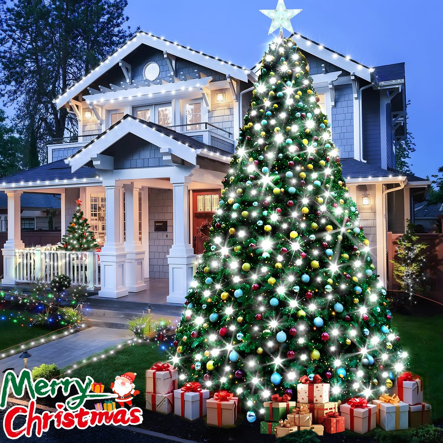 KNONEW LED String Lights 1000 Lights 403FT Waterproof Cool White 8 Modes Timer Model BG-CL3M3-306L01