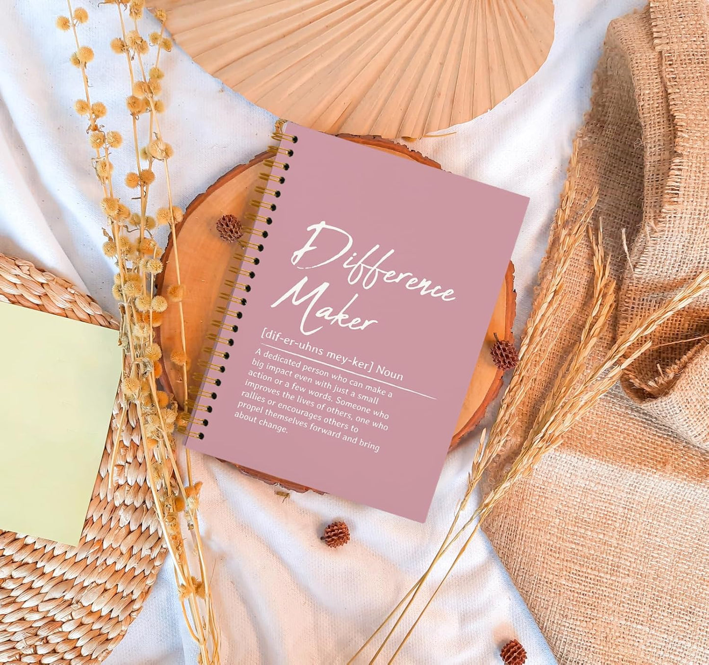 OXW Pink Meeting Notebooks for Work, Difference Maker Gift Office Work Notebook Journal for Writing Note Taking, Thank You Gifts for Women Men Leader Boss Mentor Manager Principal, 5.5"x8.3"