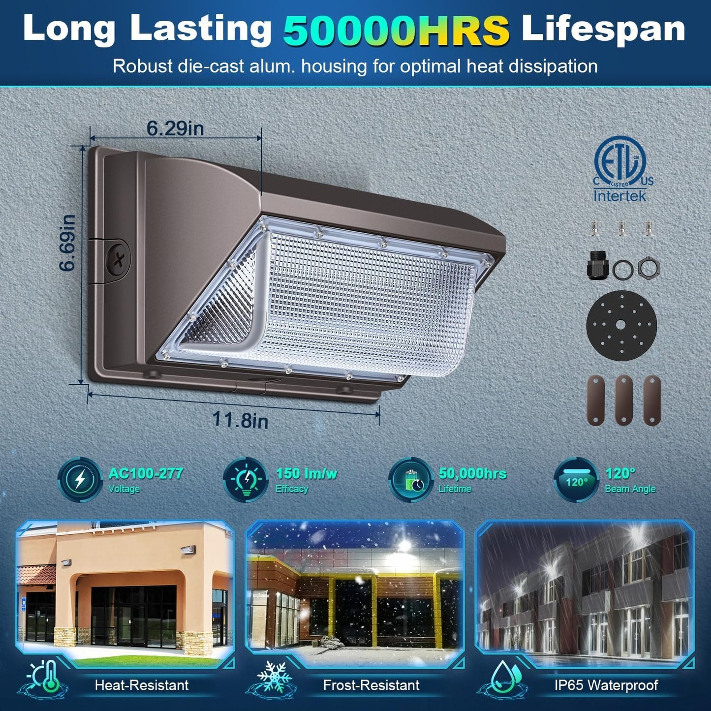 Ledmo Led 120W Wall Pack Light With Photocell  Dusk To Dawn Outdoor Commercial Security Lighting  5000K Ip65 Waterproof 15840Lm 4 Pack