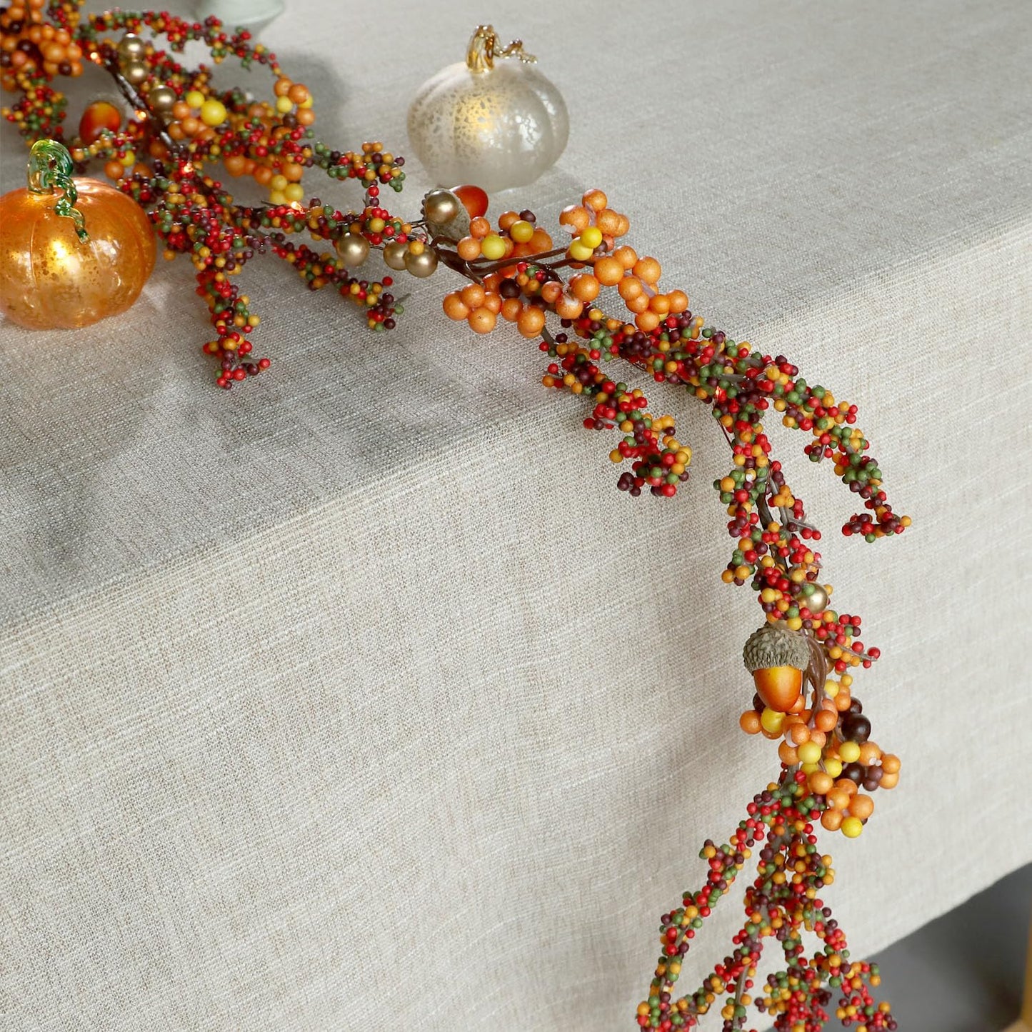 Sunset Home Fall Garland With Lights 6.5Ft Battery Operated Halloween Lights With Remote Control - 25 Leds Warm Orange Fall Fairy Lights For Thanksgiving Halloween Mantle Table Fall Decorations