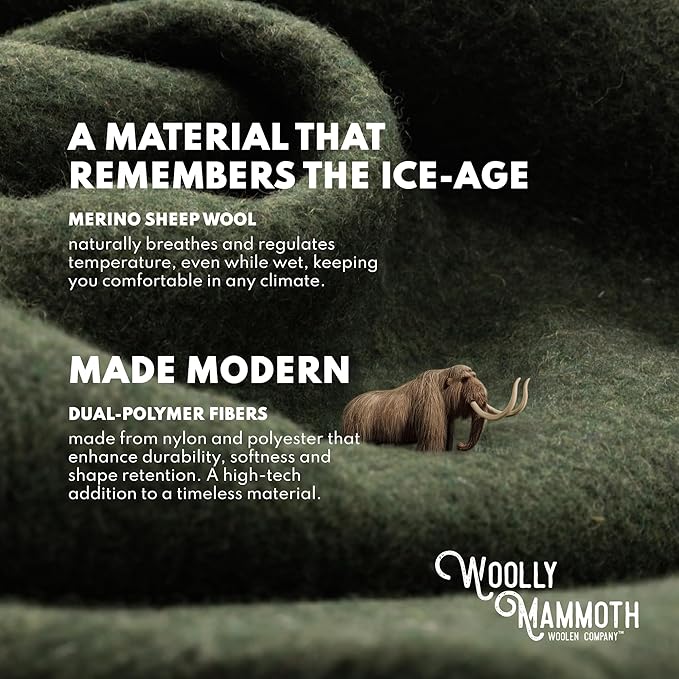 Woolly Mammoth Wool Blanket, Warm & Thick 50% Wool Blankets - Machine-Washable, Travel Blanket, Warm Winter Outdoor Blanket - 85" x 47" Navy Blue
