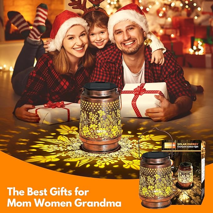 Solar Lantern Outdoor Waterproof Decorations Garden Decor, Christmas Birthday Gifts for Women, Mom, Grandma Decorative Garden, Yard, Patio, Lawn, Balcony Porch - Hummingbird