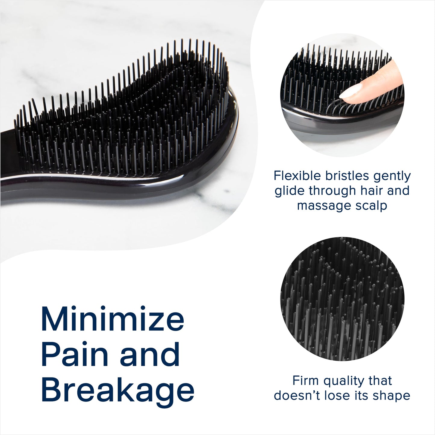 Crave Naturals Glide Thru Detangling Brush, Detangler Brush for Curly, Straight, Wet and Dry Hair Comb for Adults and Kids, Hair