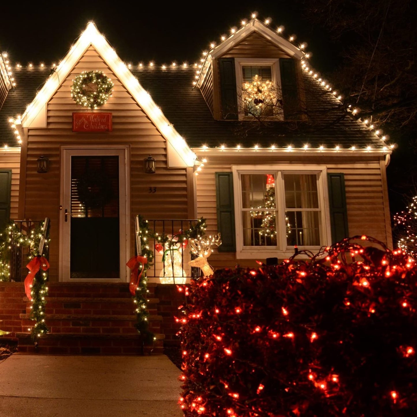 TW SHINE Christmas String Lights, 20FT, 100 Count, Incandescent, Waterproof, Red, Model ZF-100-2/SB
