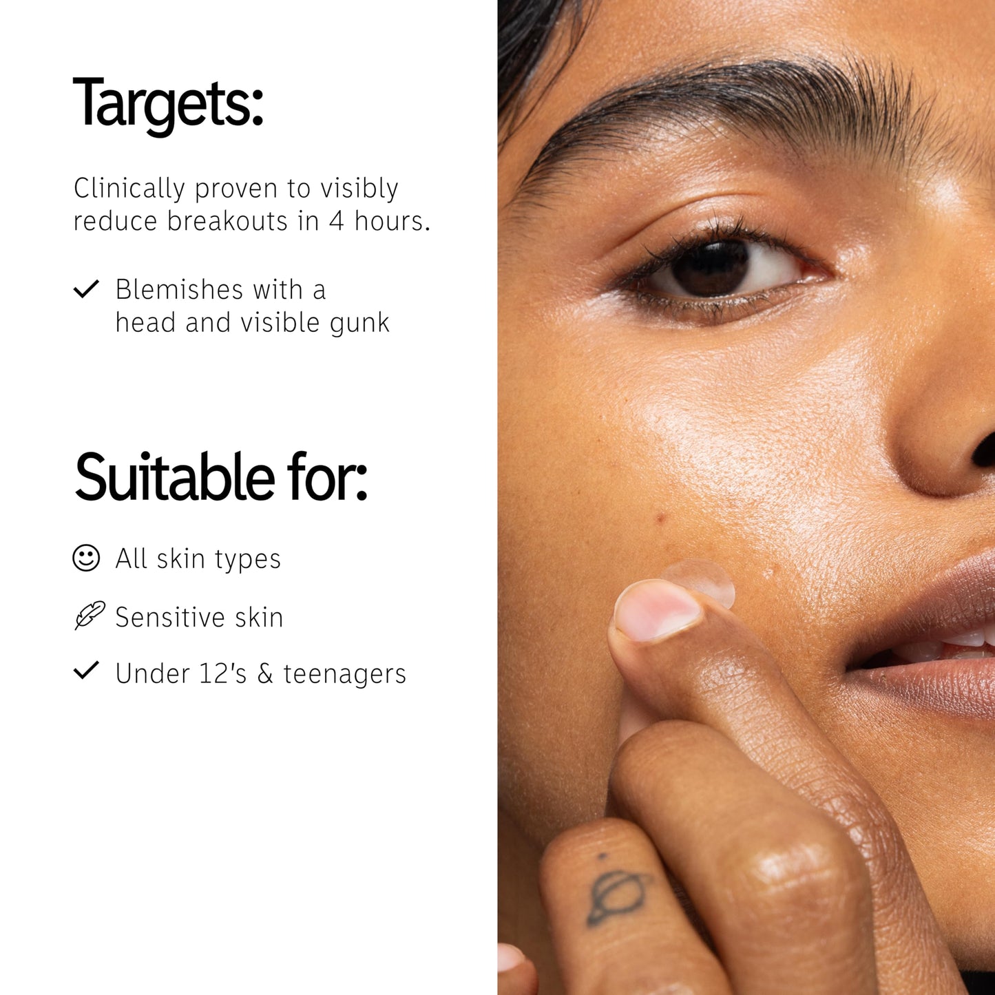 The INKEY List Hydrocolloid Invisible Pimple Patches, Spot Patches Contains Salicylic Acid, Day/Night Anti Acne Patches, Vegan &