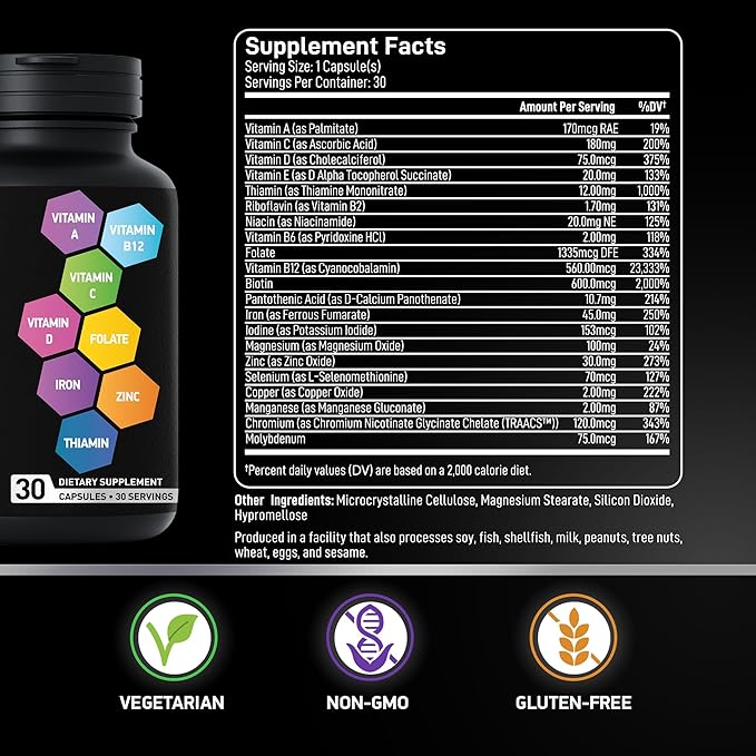 Hydrolyzed Liquid Collagen with Biotin and Bariatric Multivitamin with Iron - Body Support Bundle