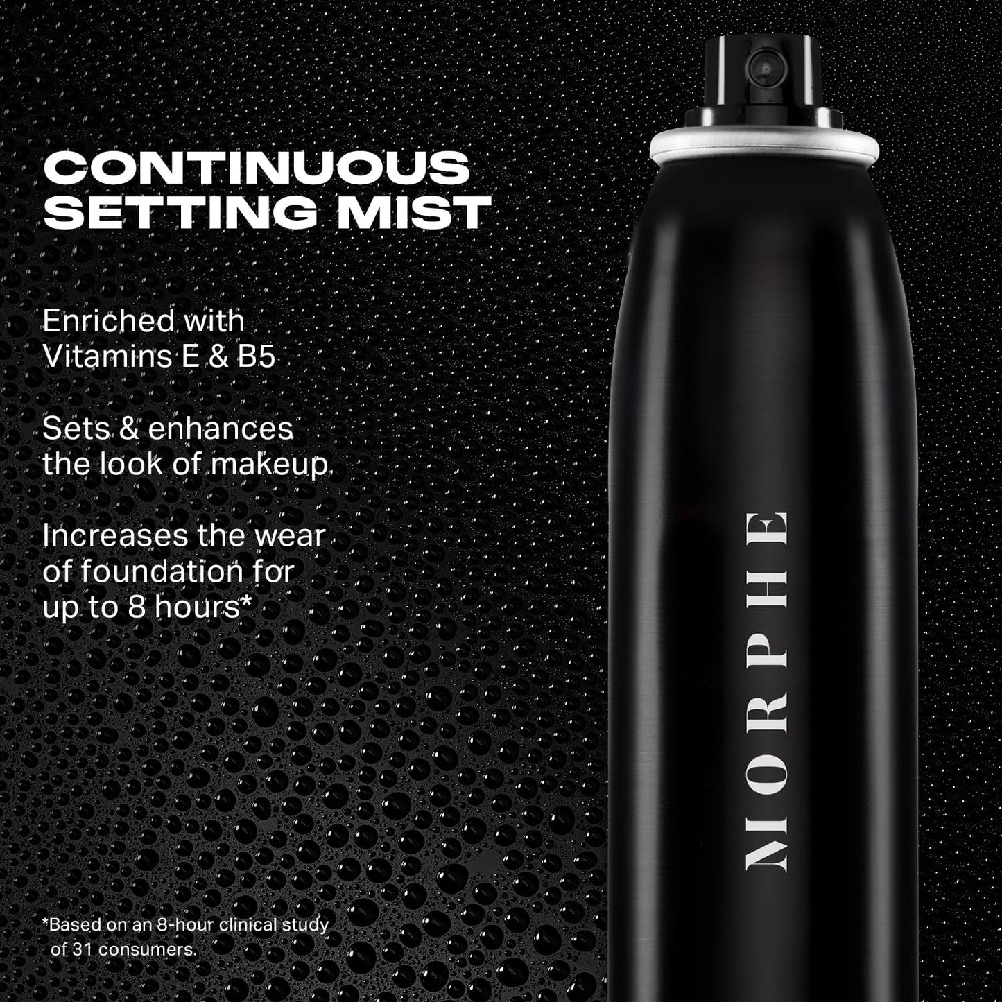 Morphe Mini Continuous Setting Mist - Micro-Fine, Travel Size Setting Spray for Makeup with a Natural Finish - Helps Makeup Resi